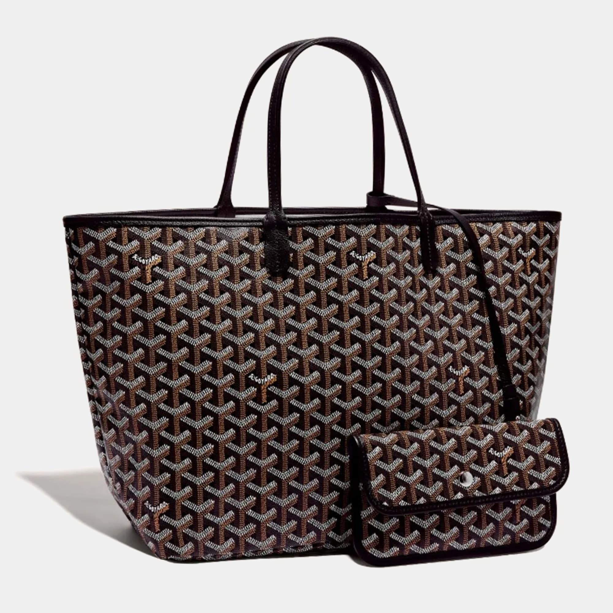 Goyard Black Goyardine Coated Canvas and Leather Saint Louis PM Tote Bag