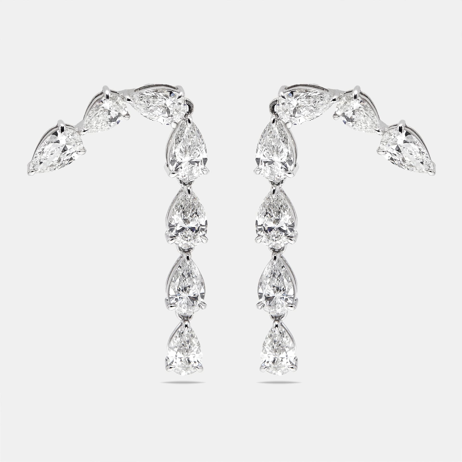 8.00 cts Pear Lab Grown Diamonds 18k White Gold Earrings