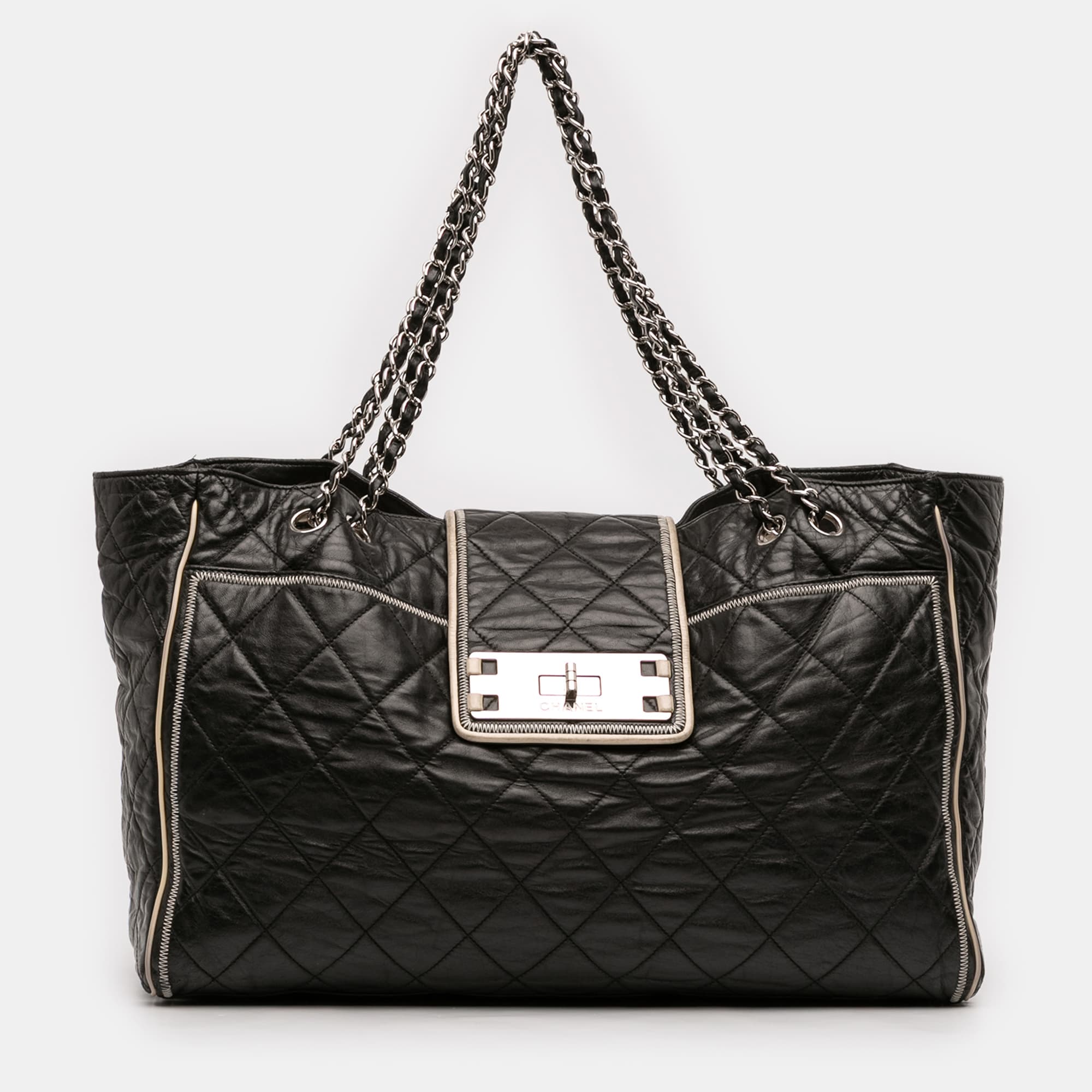 Chanel Black Large Reissue Quilted Lambskin East West Tote