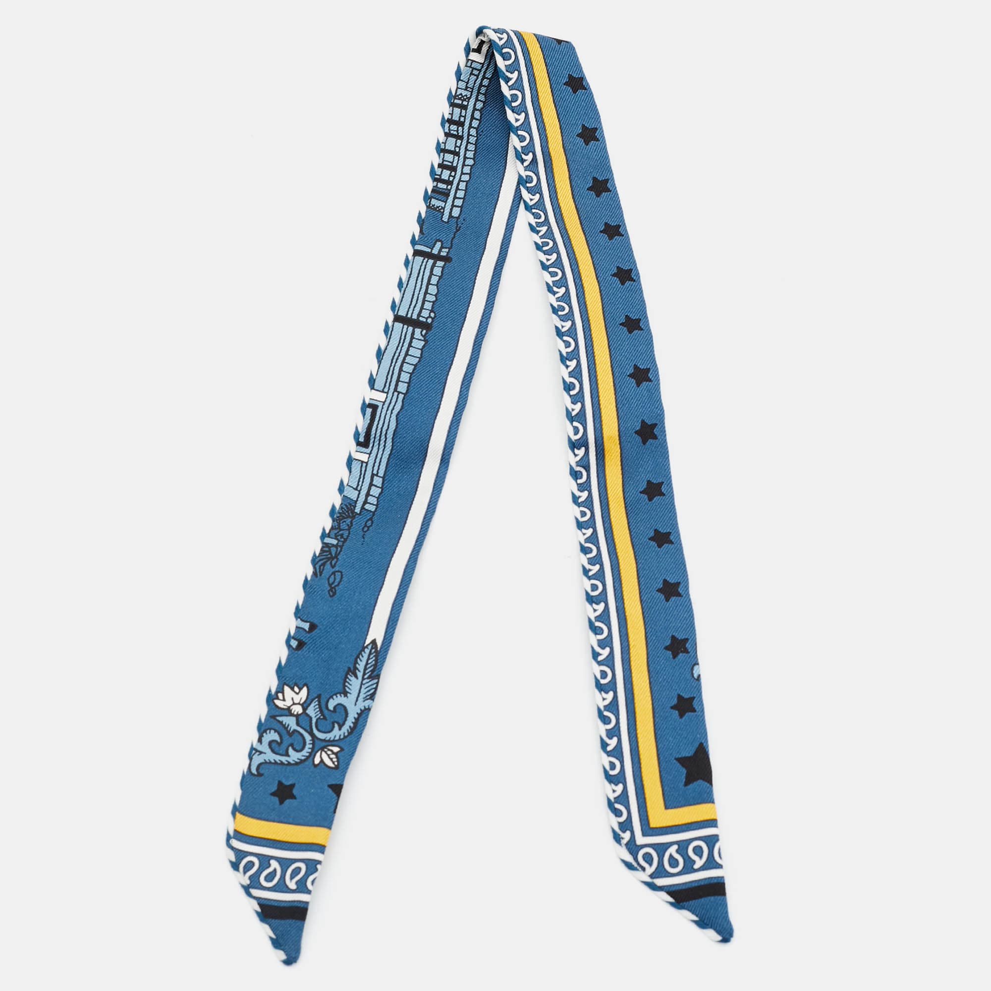 Hermes Bleu Ardoise Hermes-Paris Station Silk Candy Doll Twilly