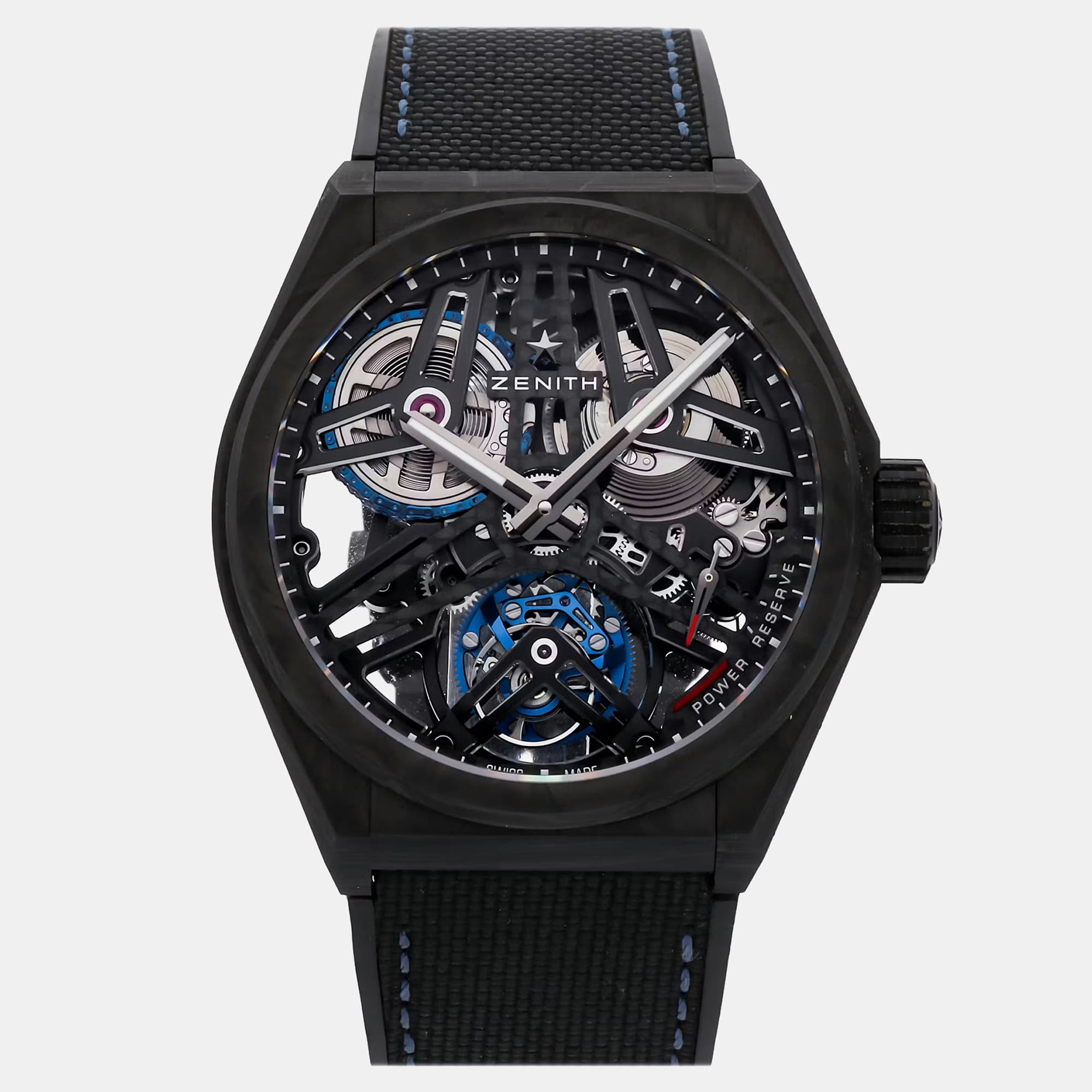 Zenith Defy Fusee Tourbillon 10.9000.4805/78.R916 Manual Winding Skeleton Dial Carbon Men's Wristwatch 44mm