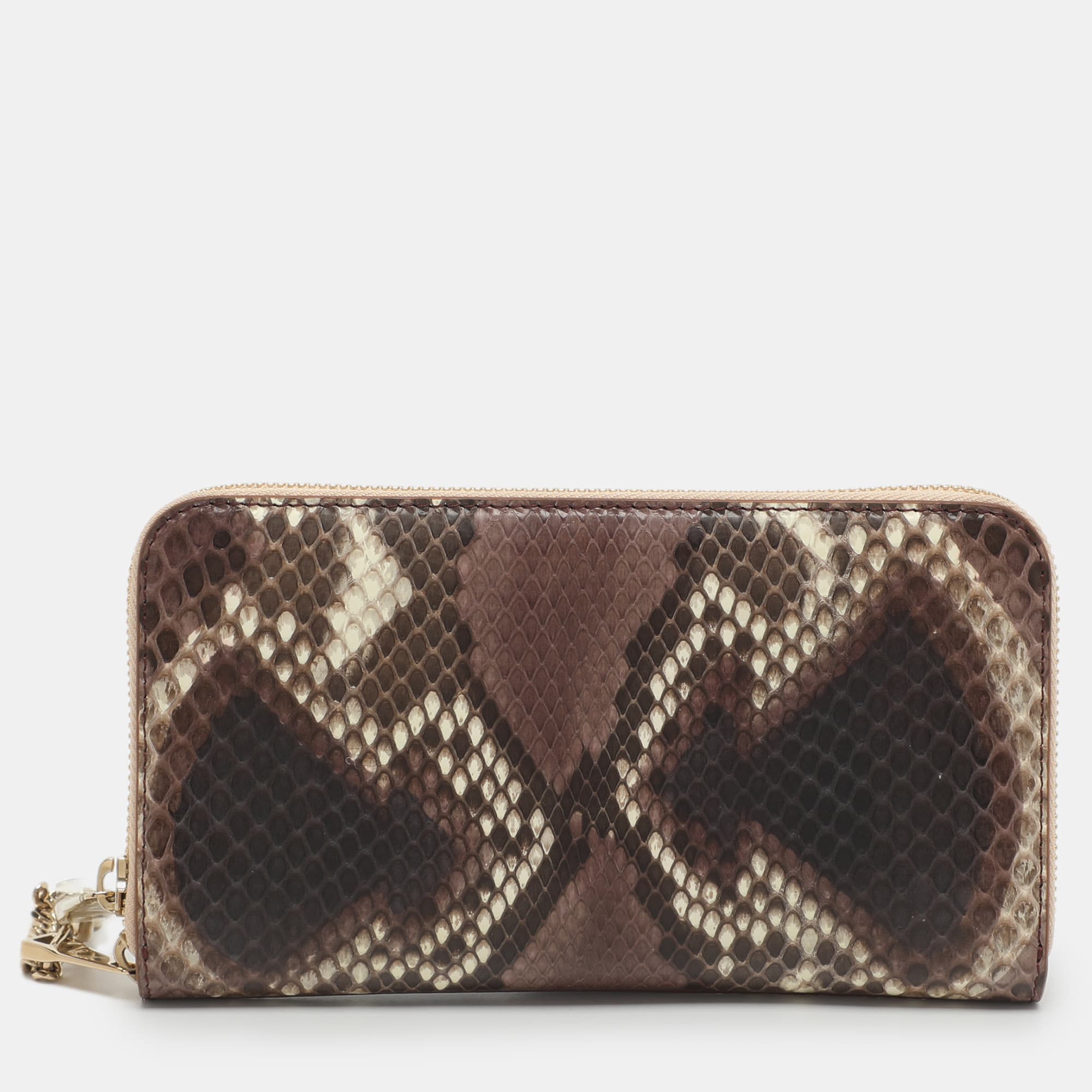 Chloe Wild Purple/Dark Burgundy Leather and Python Leather Zip Around