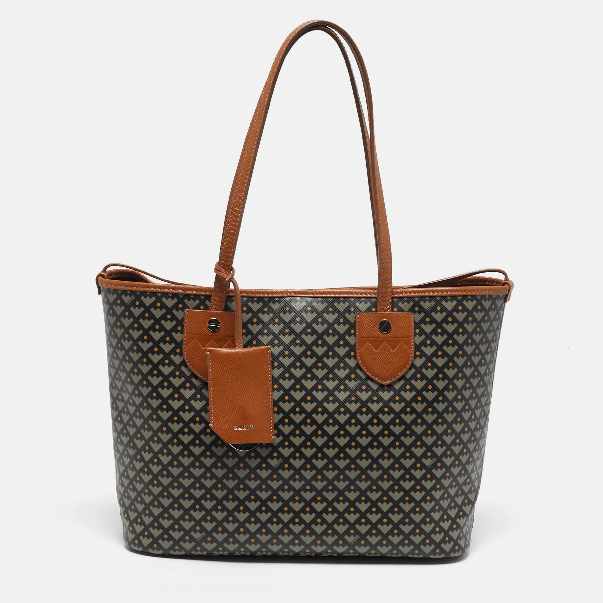Bally Bernina Brown Printed Leather Tote