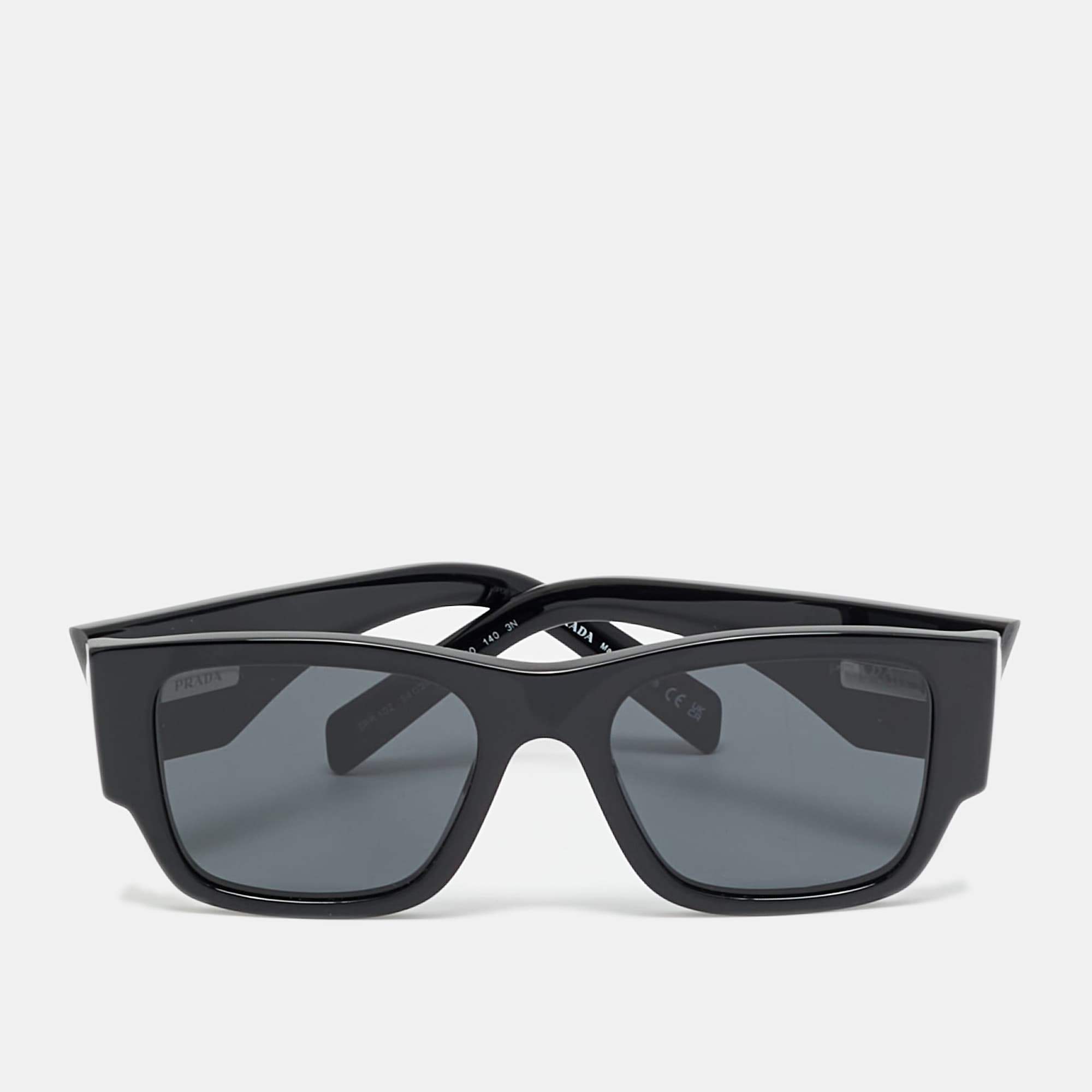 Prada Black SPR 10Z Symbole Square Sunglasses