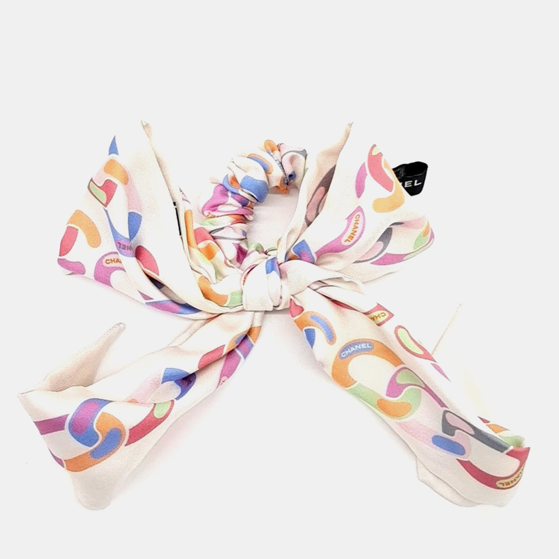 Chanel silk multicolor hair scrunchie