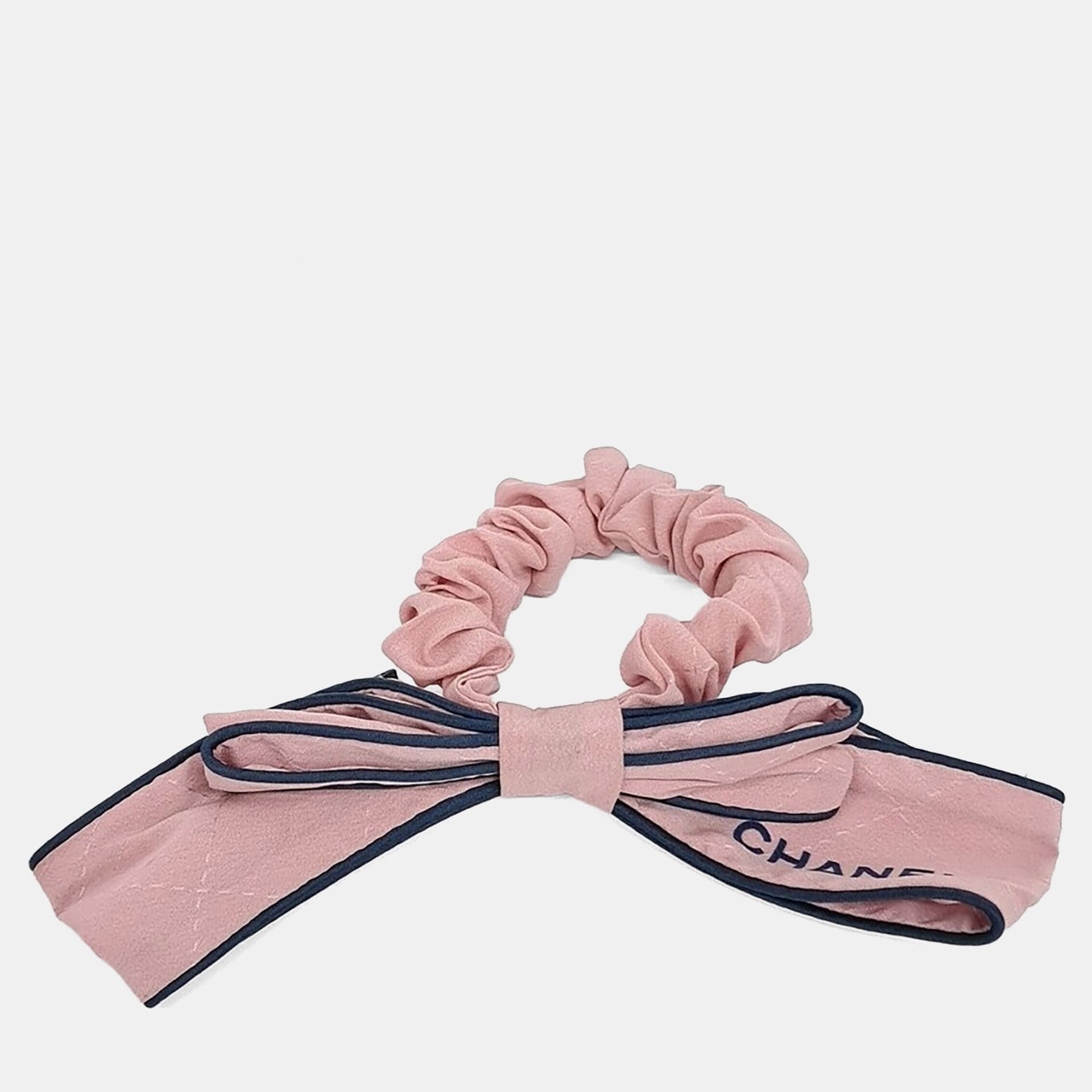 Chanel Pink Silk Hair Scrunchie