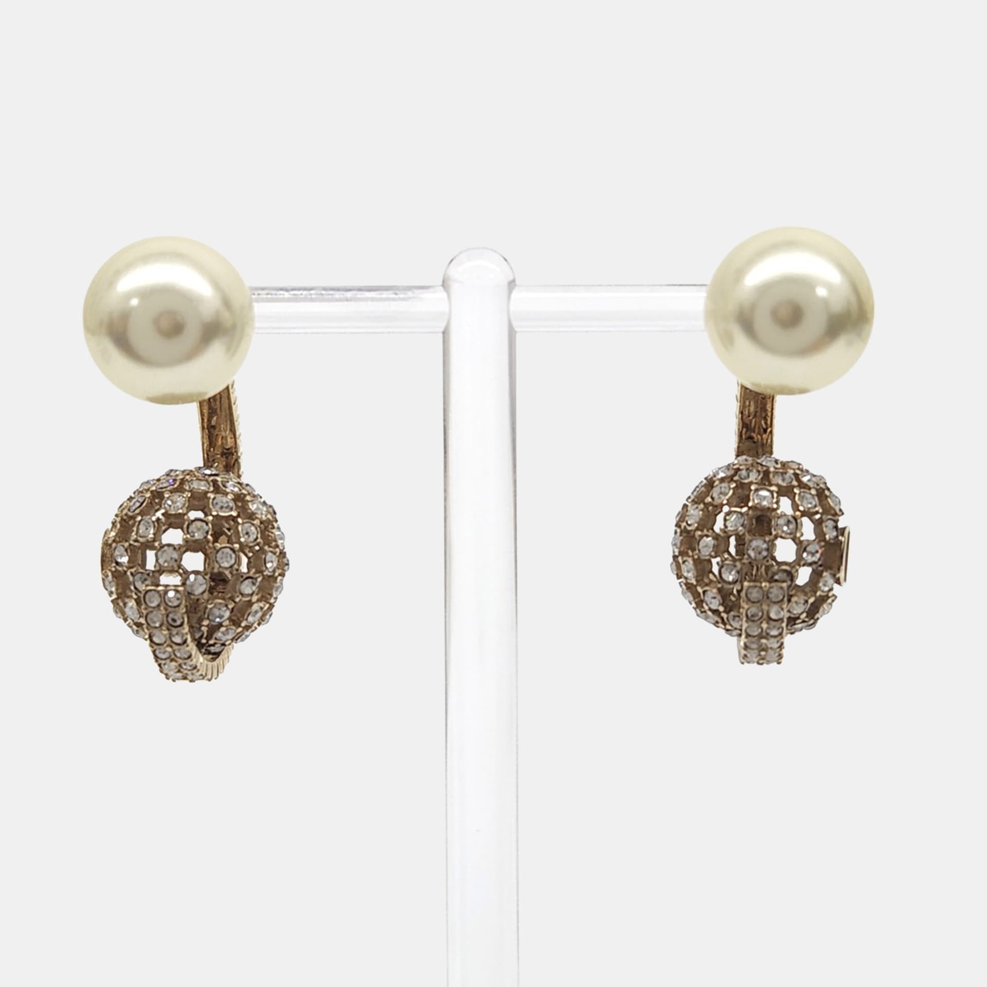 Christian Dior Gold Pearls Tribal Earrings