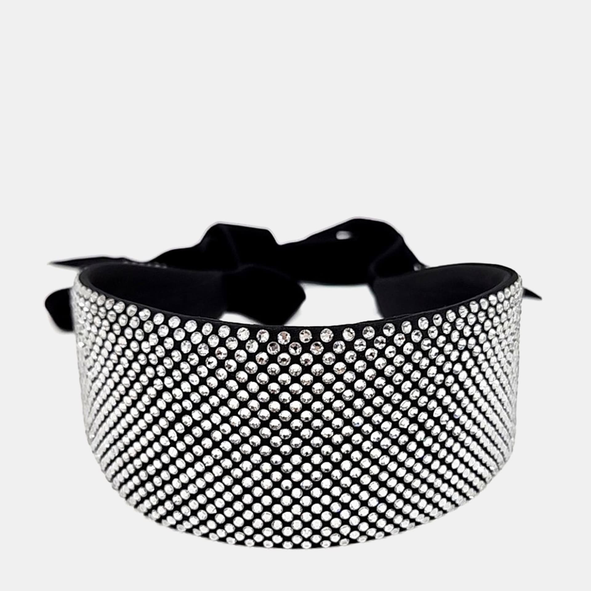 Miu Miu Black Satin Crystal Hairband