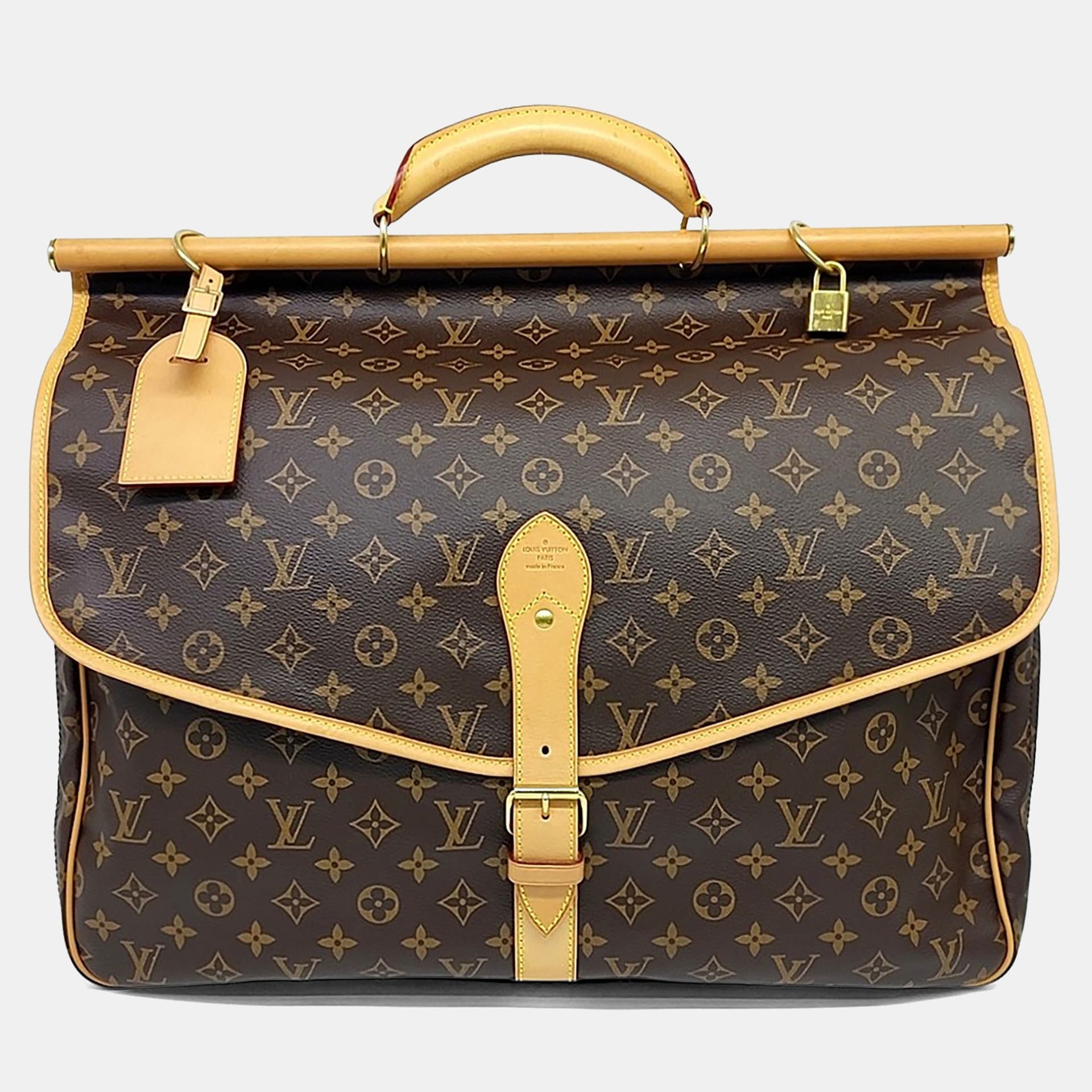 Louis Vuitton Brown PVC  Sac Chas Travel Bag