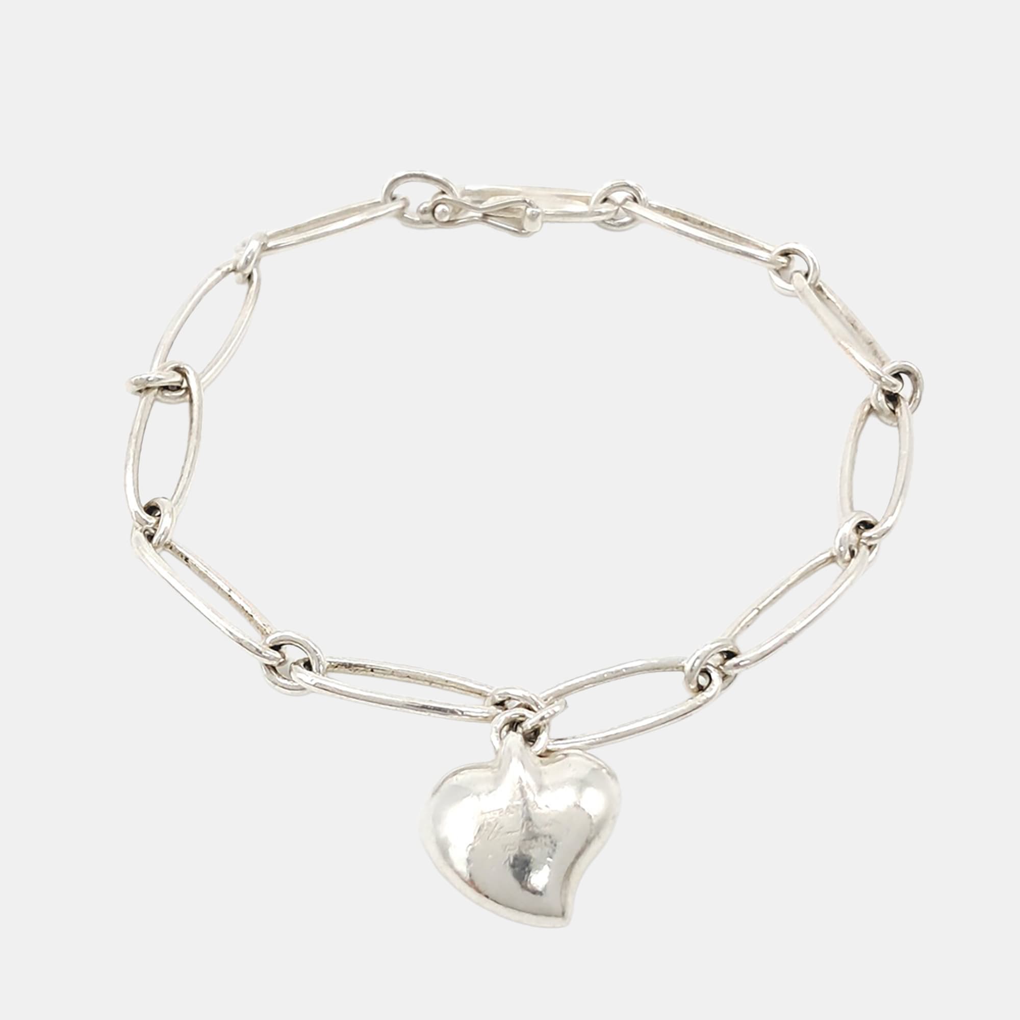 Tiffany & Co. Sterling Silver Heart Charm Bracelet