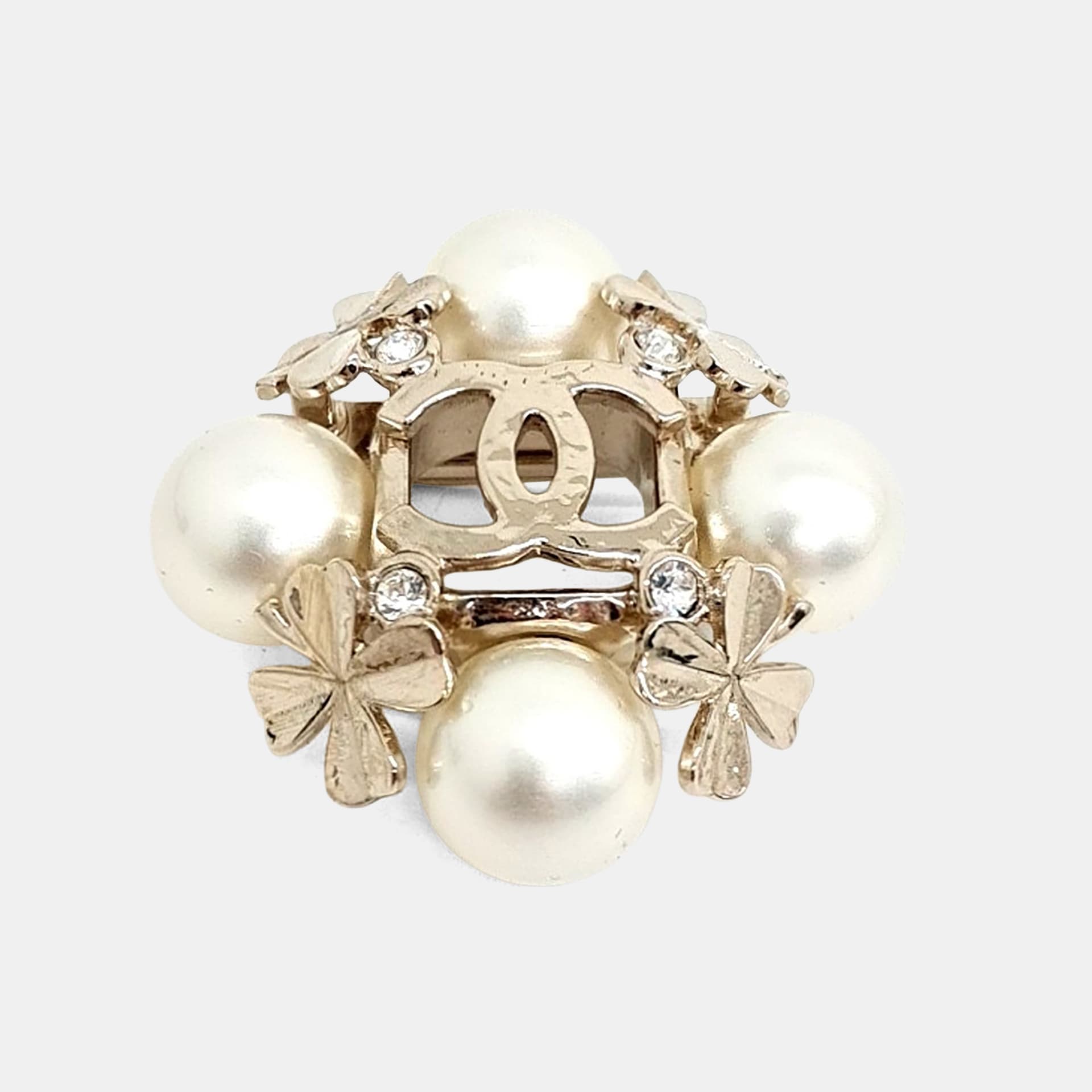 Chanel Gold Pearl Brooch