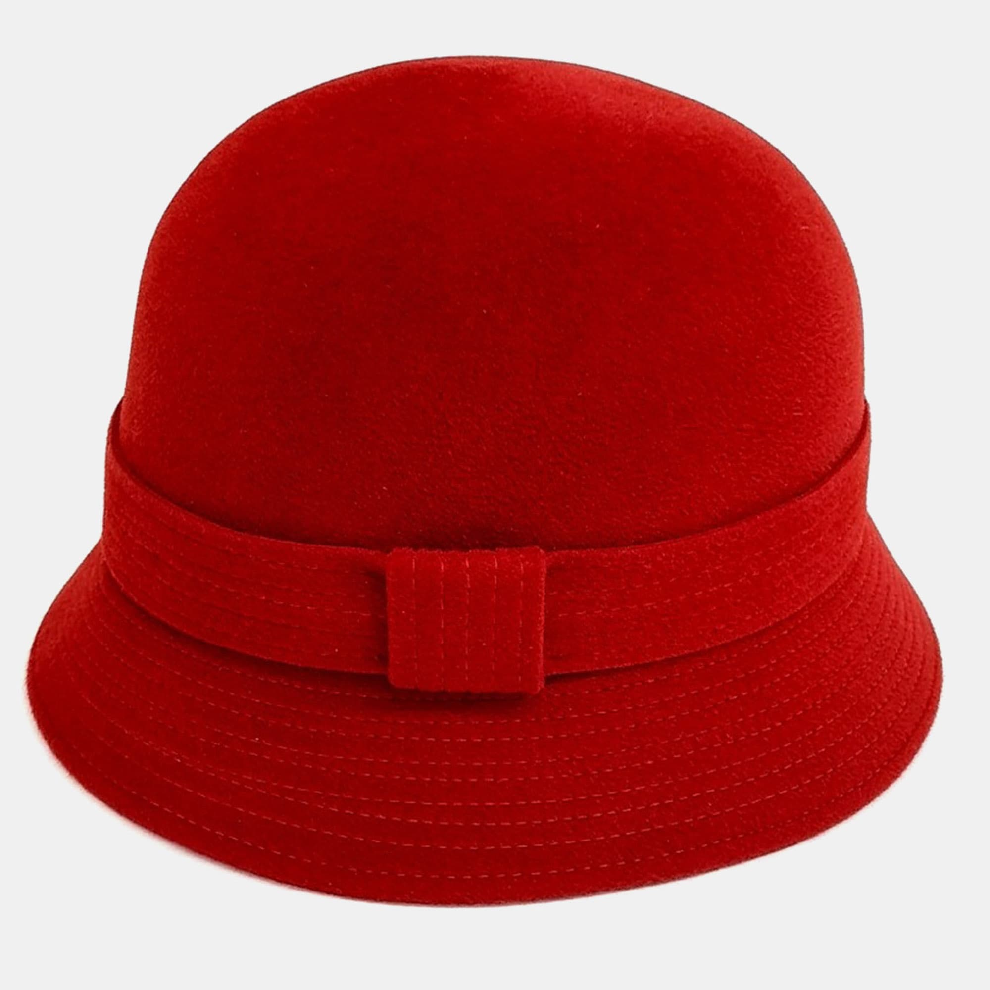 Hermes Red felt hat