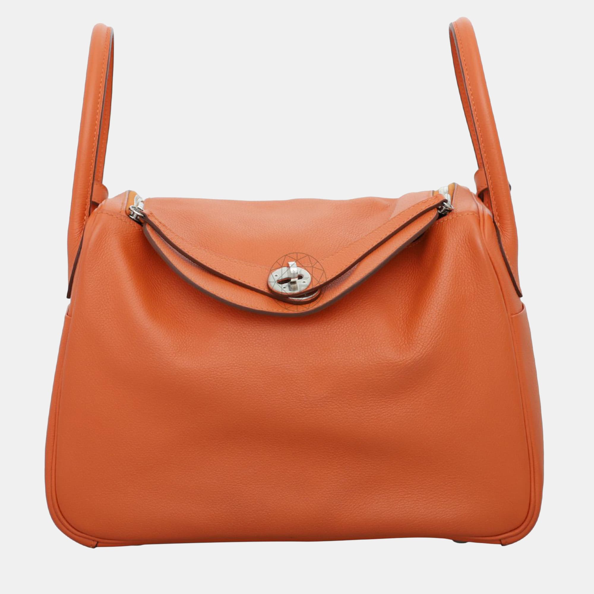 Hermes Lindy 30 Orange Leather Bag