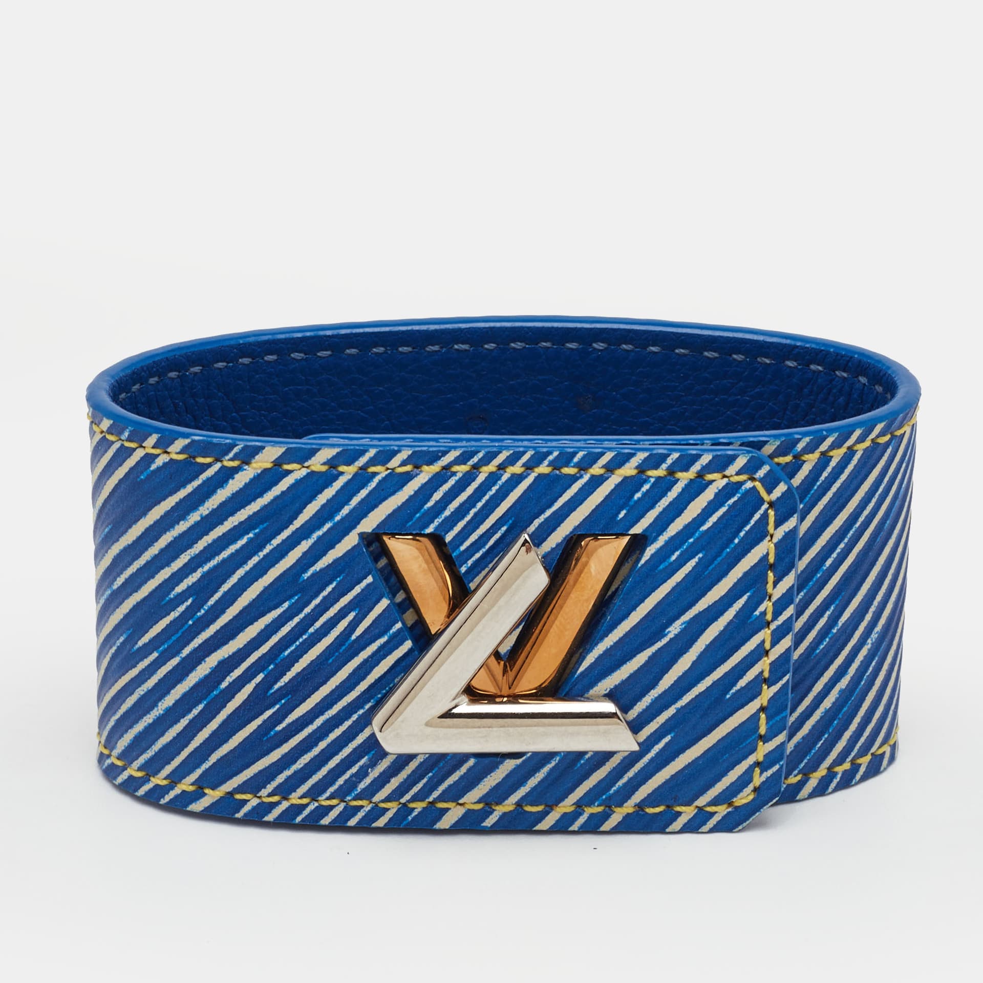 Louis Vuitton Twist It Size 17 Light Denim Epi Leather Bracelet