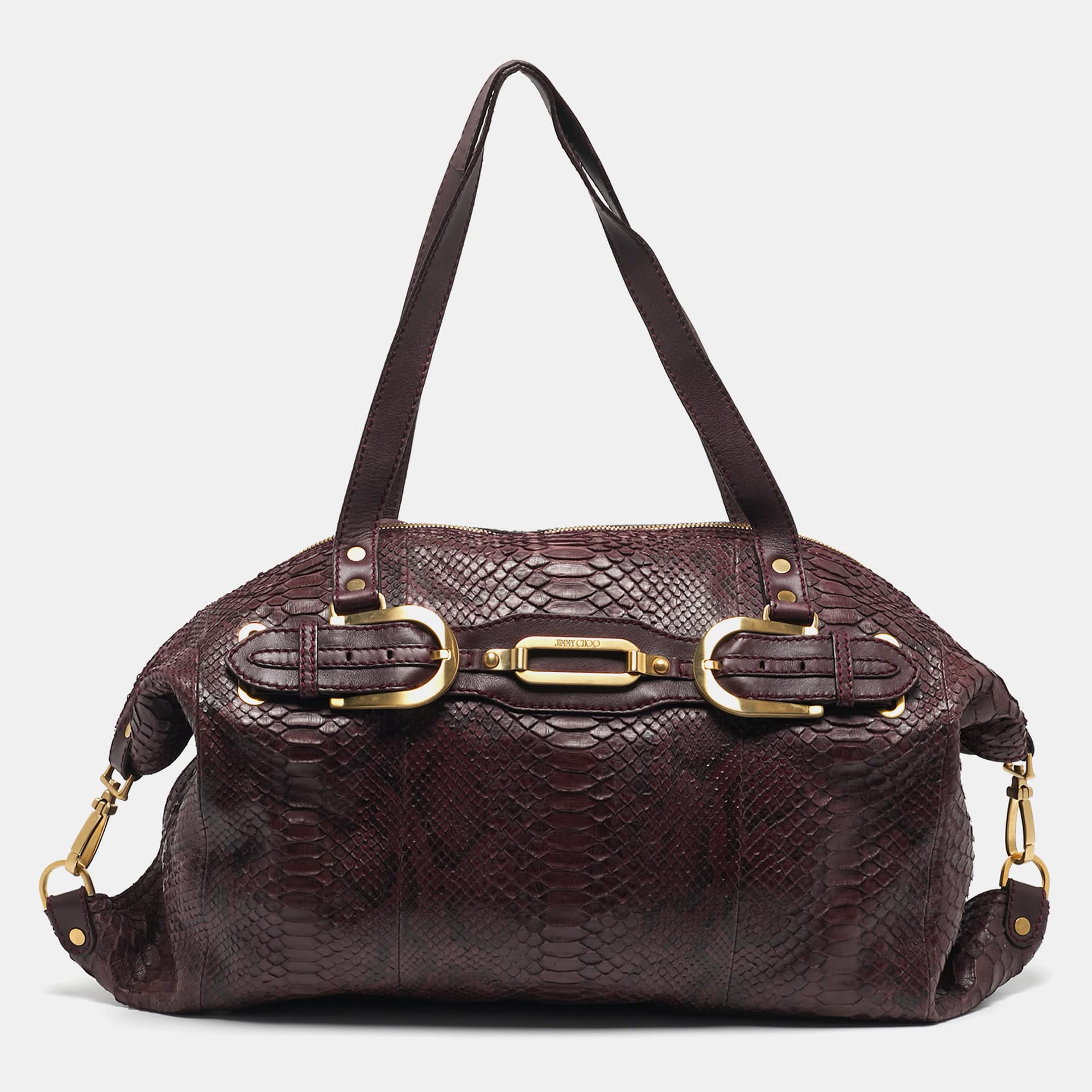 Jimmy Choo Purple Python and Leather Weekender