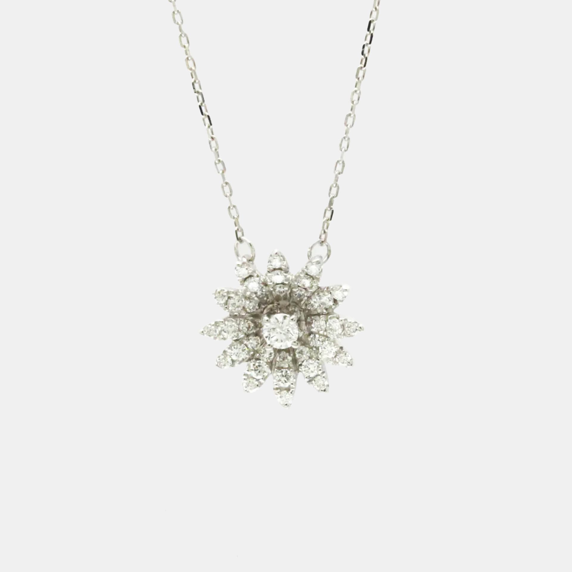 Gucci Flora Diamond Necklace White Gold 18K Diamond Pendant Necklace