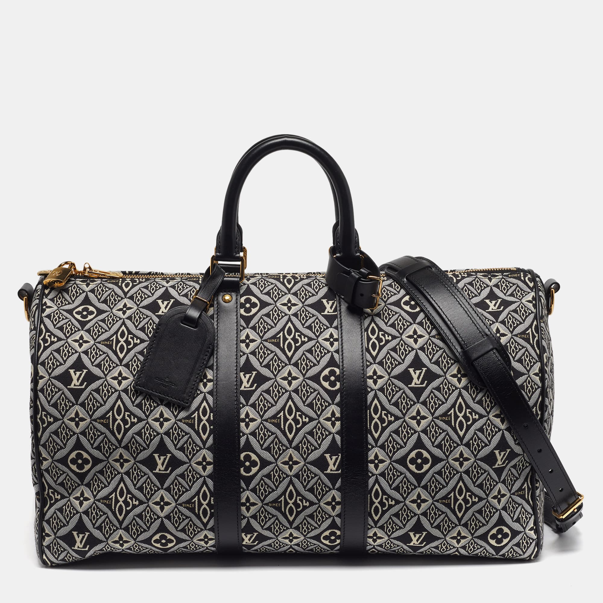 Louis Vuitton Keepall Bandouliere 45 Grey Since 1854 Jacquard Duffel Bag