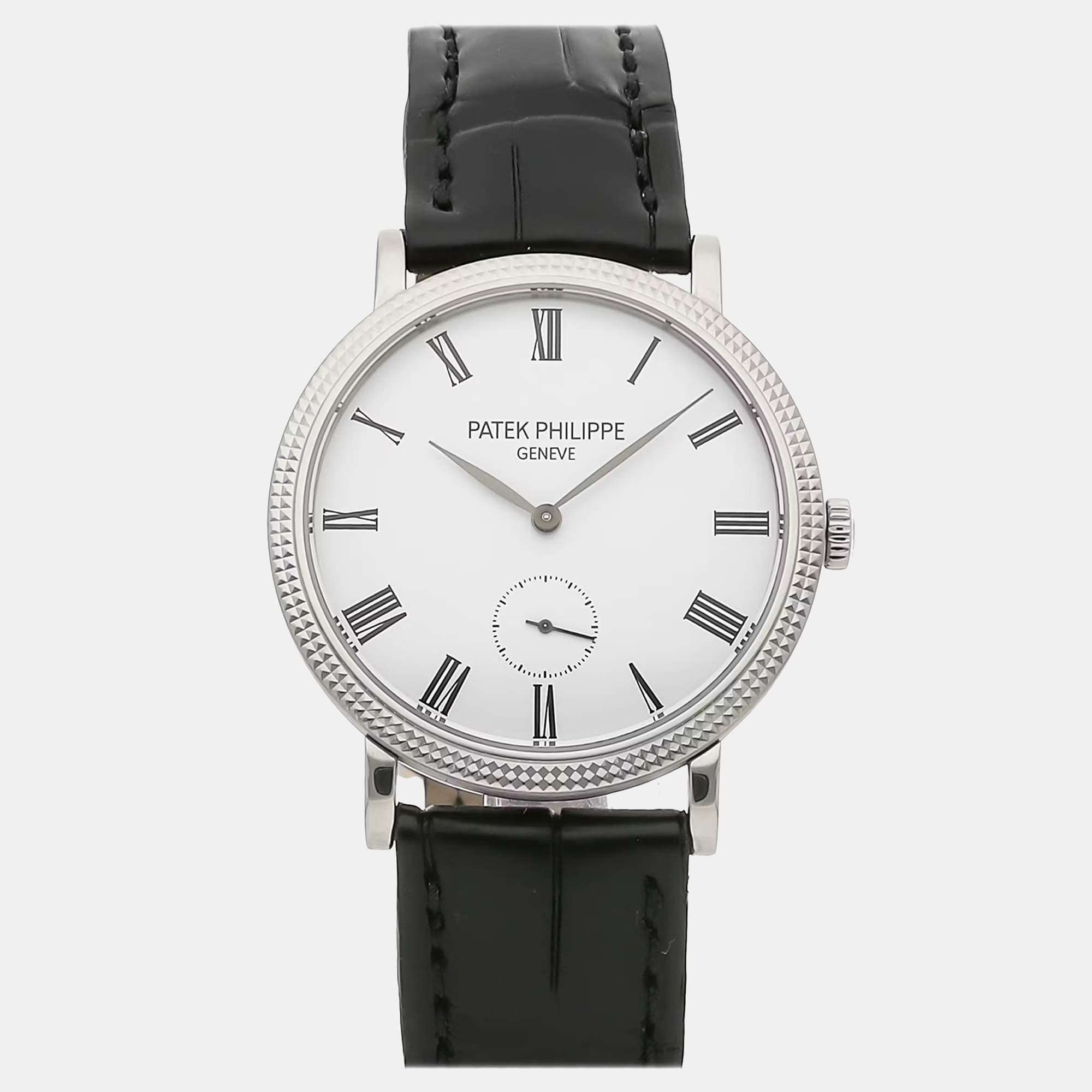 Patek Philippe Calatrava 7119G-010 Manual Winding White Dial 18k White Gold Women's Wristwatch 31mm
