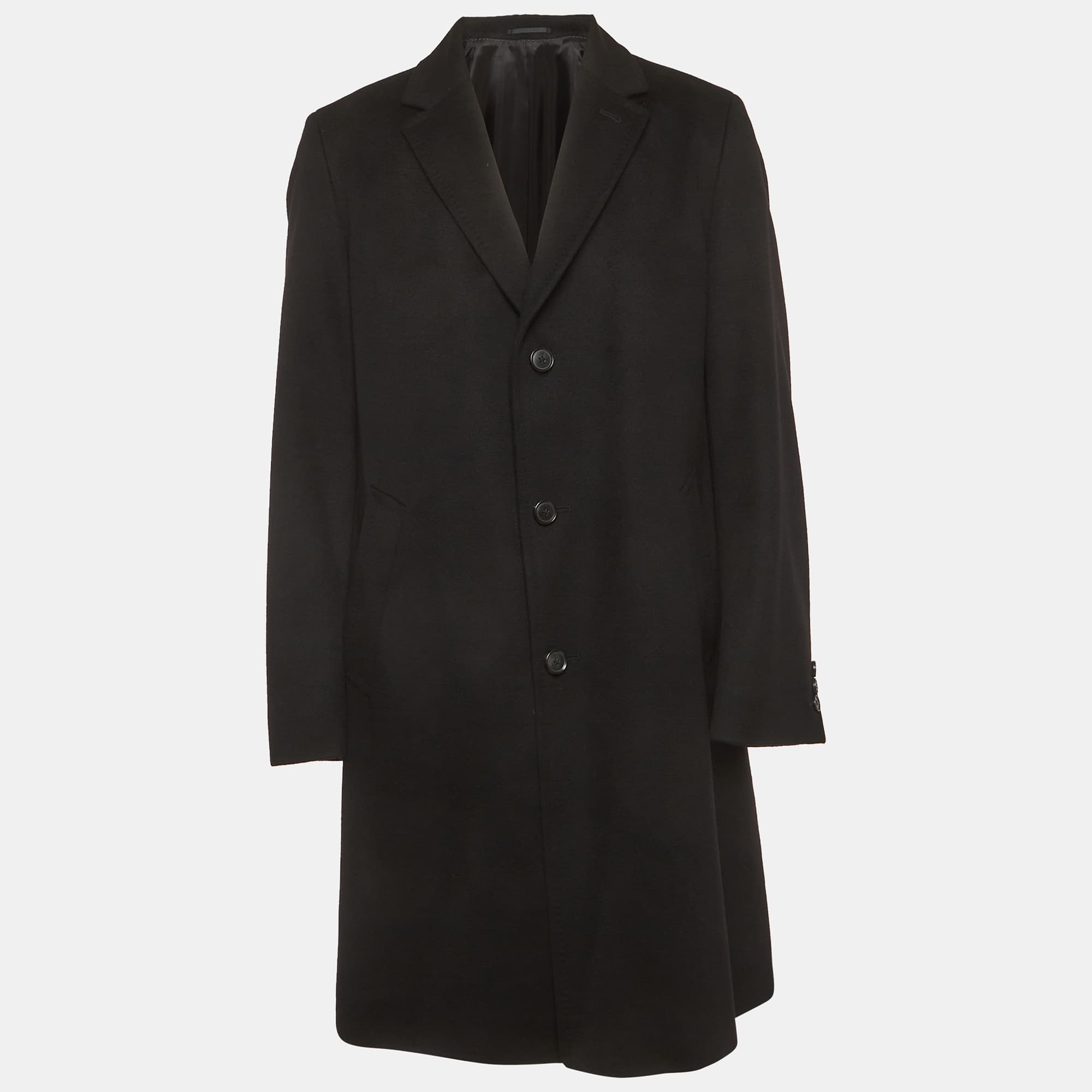 Boss By Hugo Boss Black Wool Felt Morgan Coat XL