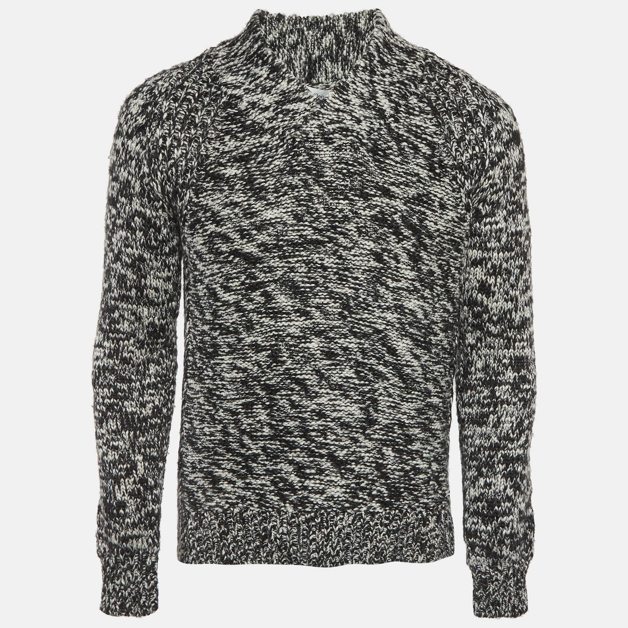 Calvin Klein Monochrome Knit V-Neck Sweater S