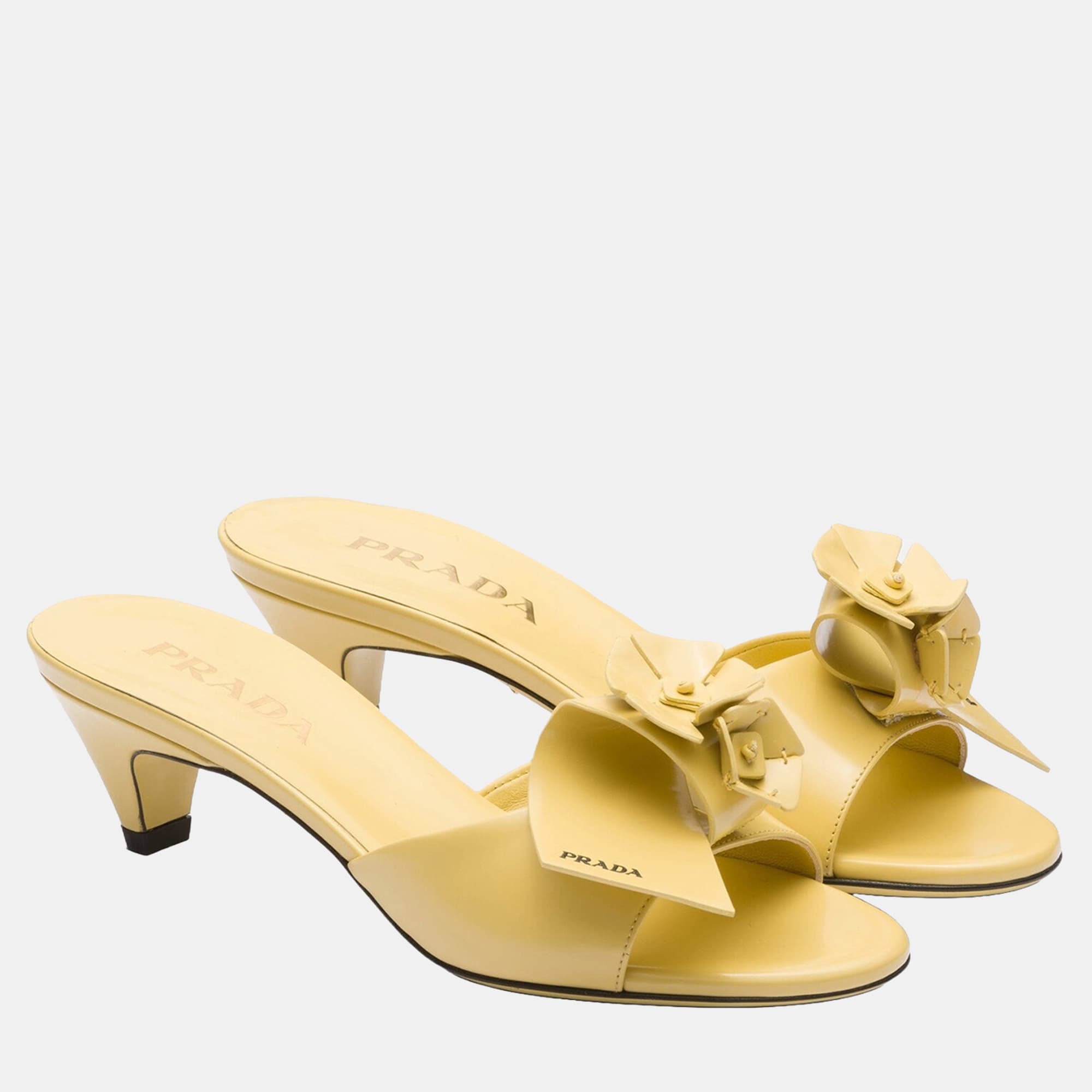 Prada Brushed Leather Sandals 37