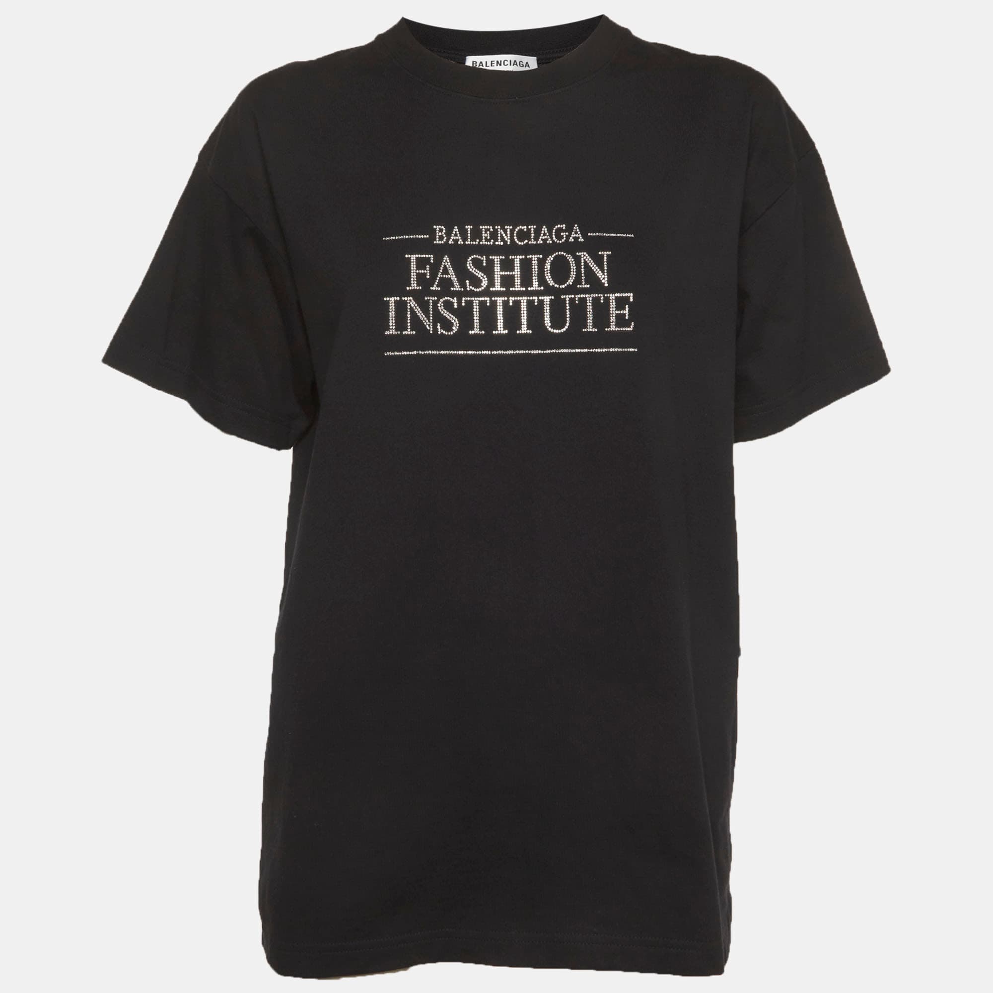 Balenciaga Unisex Black Jersey Fashion Institute T-Shirt S
