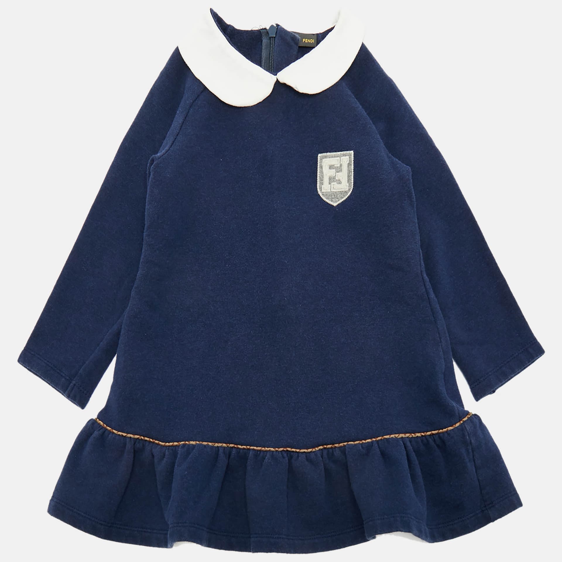 Fendi Kids Blue Cotton Dress 24M