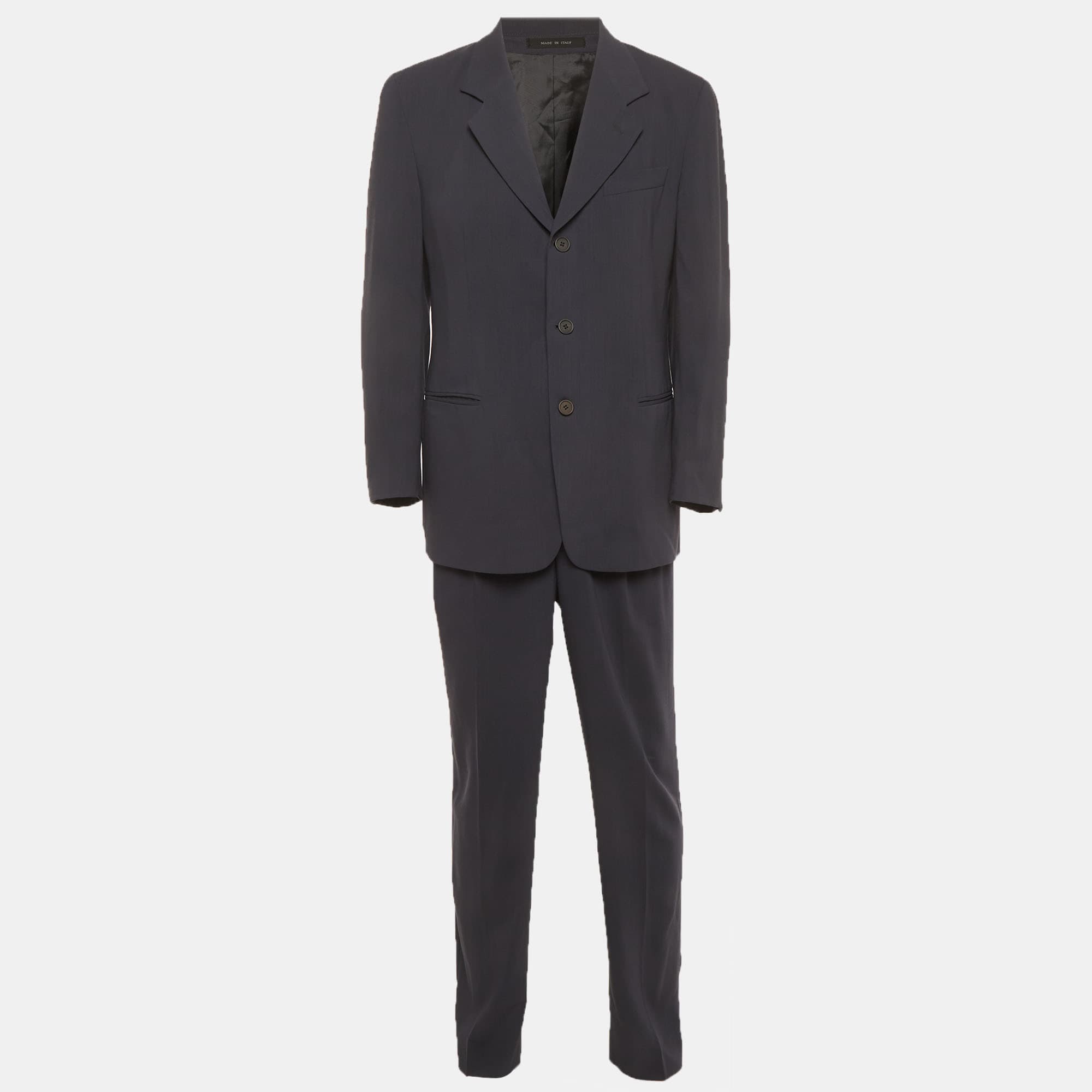 Emporio Armani Grey Wool Regular Fit Suit M