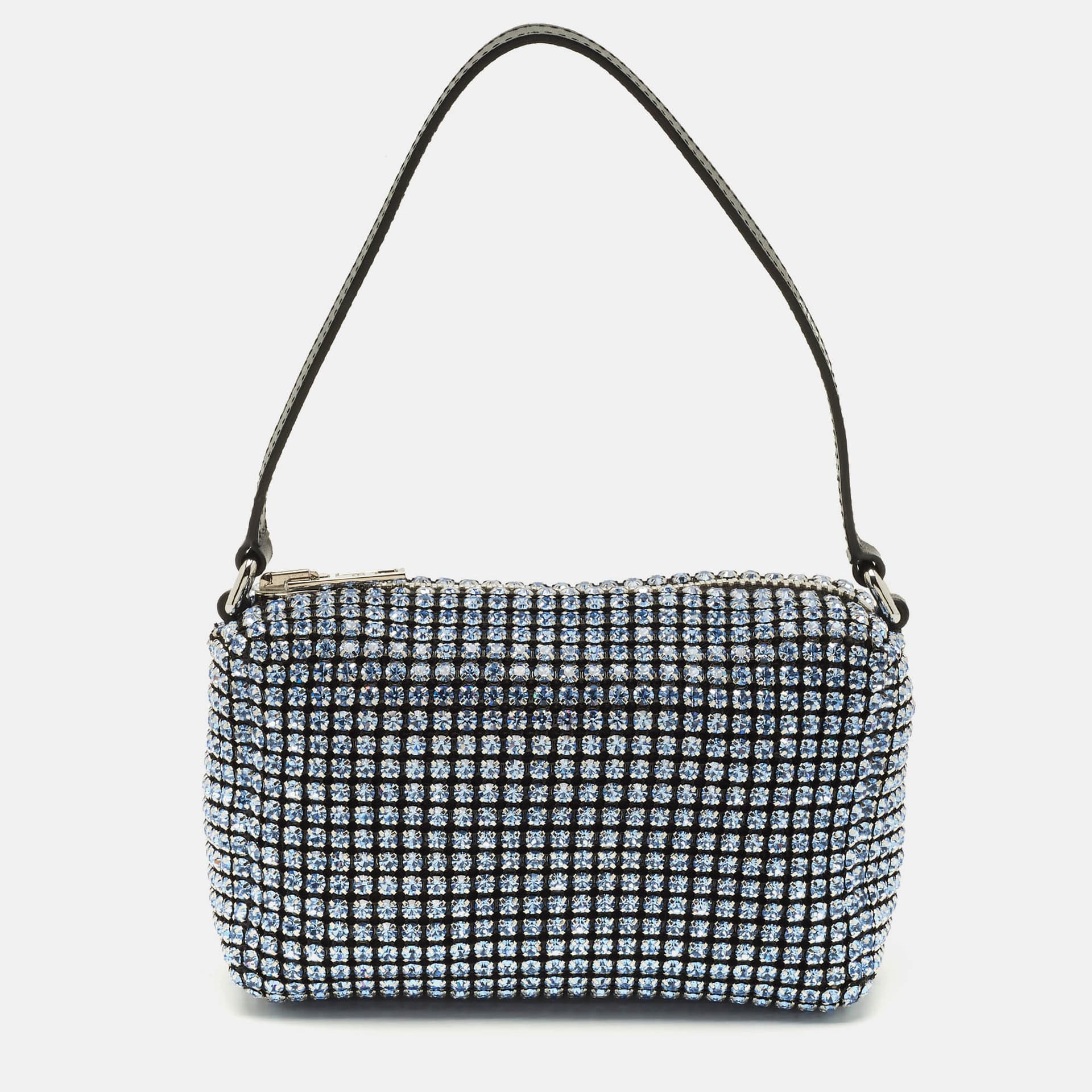 Alexander Wang Heiress Medium Blue Crystal Mesh Pouch