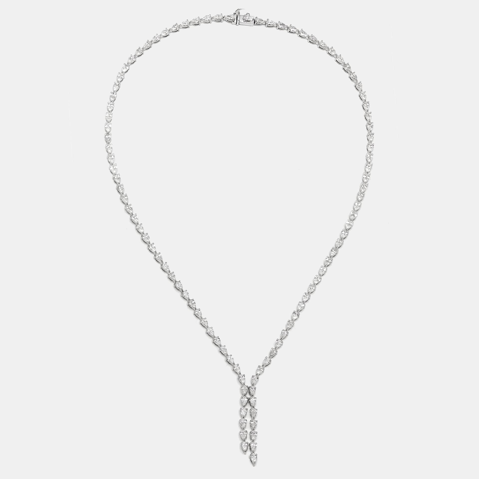 10 cts Pear Lab Grown Diamond 18k White Gold Necklace