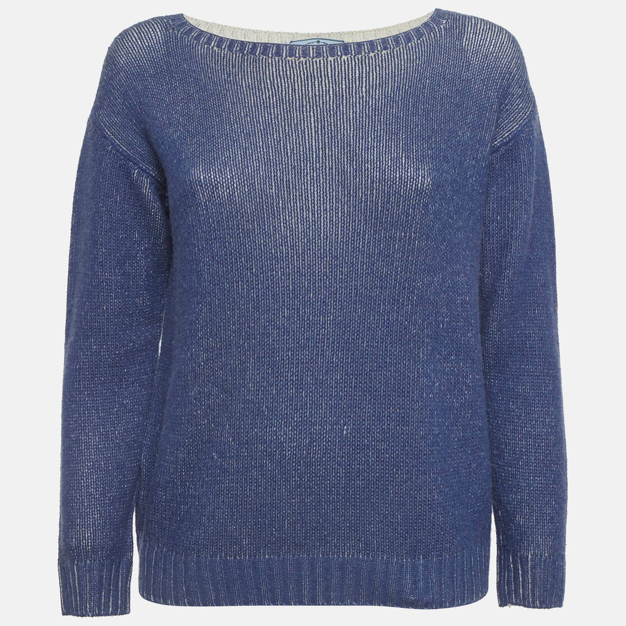 Prada Blue Rib Knit Sweater S