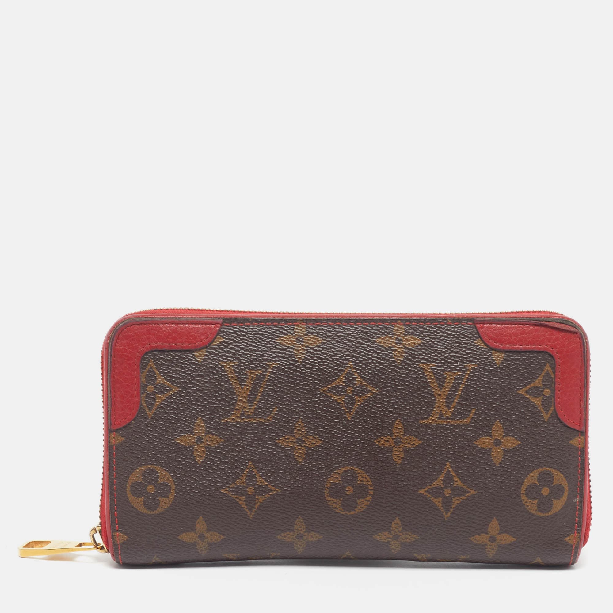 Louis Vuitton Retiro Zippy Cherry Monogram Canvas Wallet