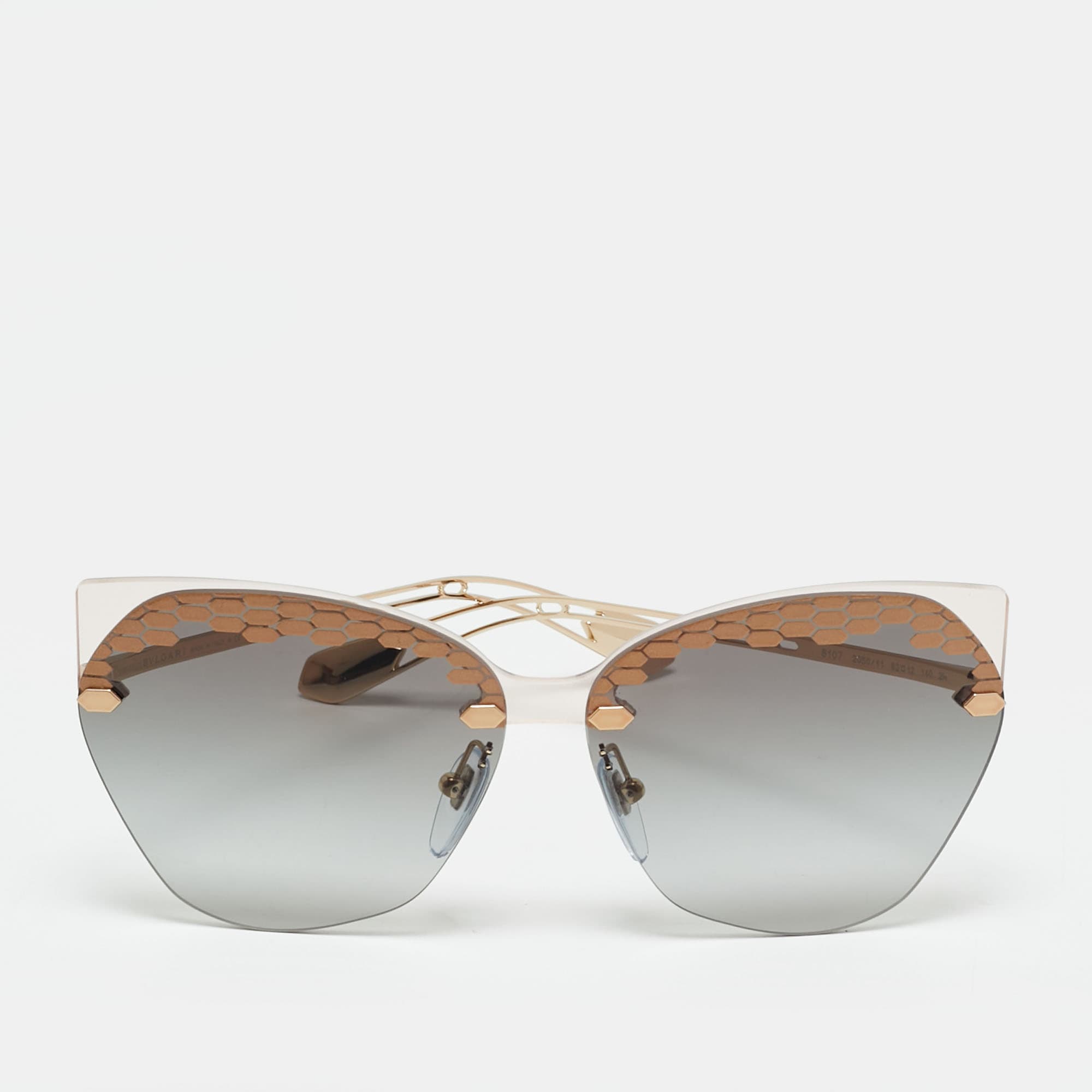 Bvlgari Black/Gold Gradient 6107 Irregular Cat Eye Sunglasses