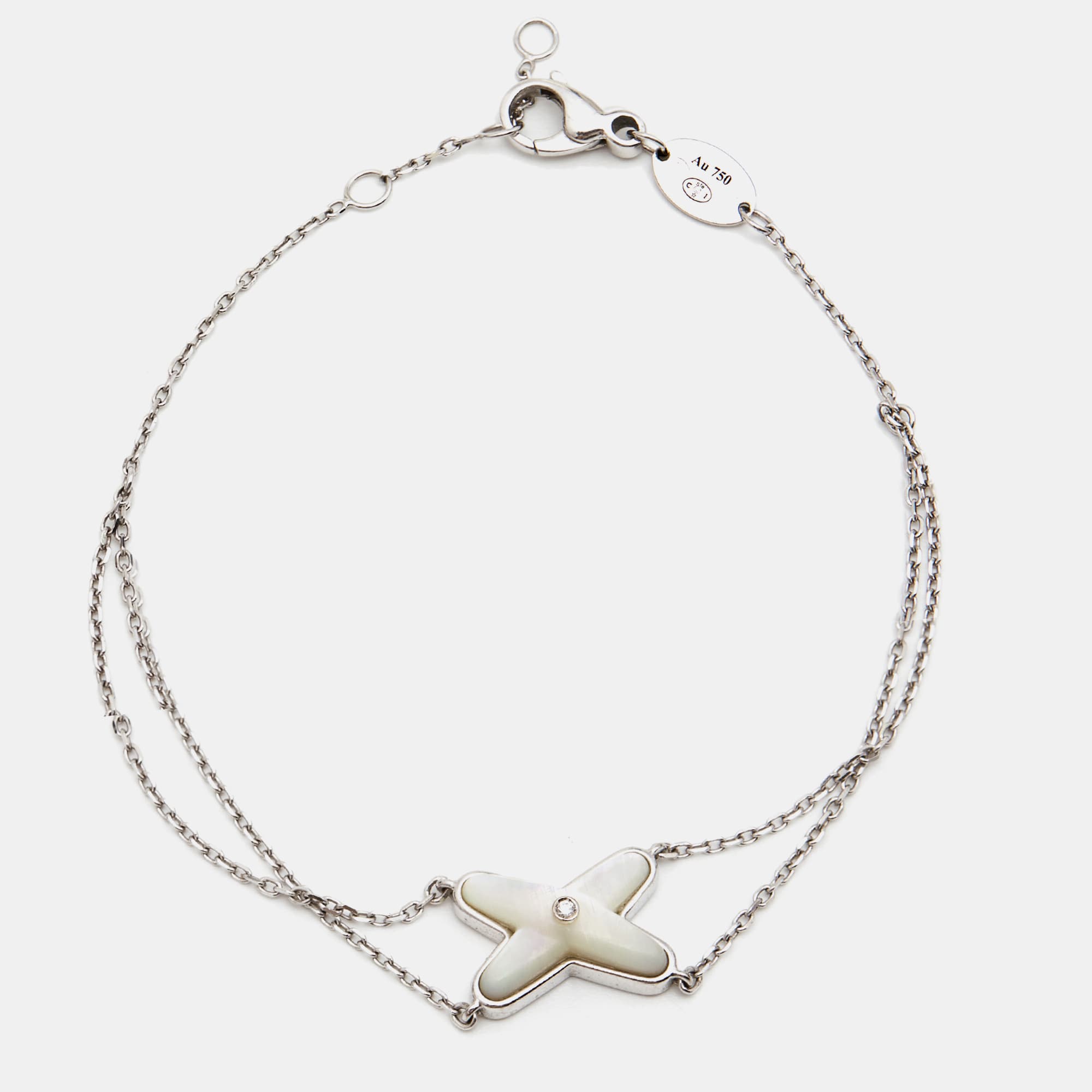 Chaumet Jeux de Liens Mother of Pearl Diamond 18k White Gold Bracelet