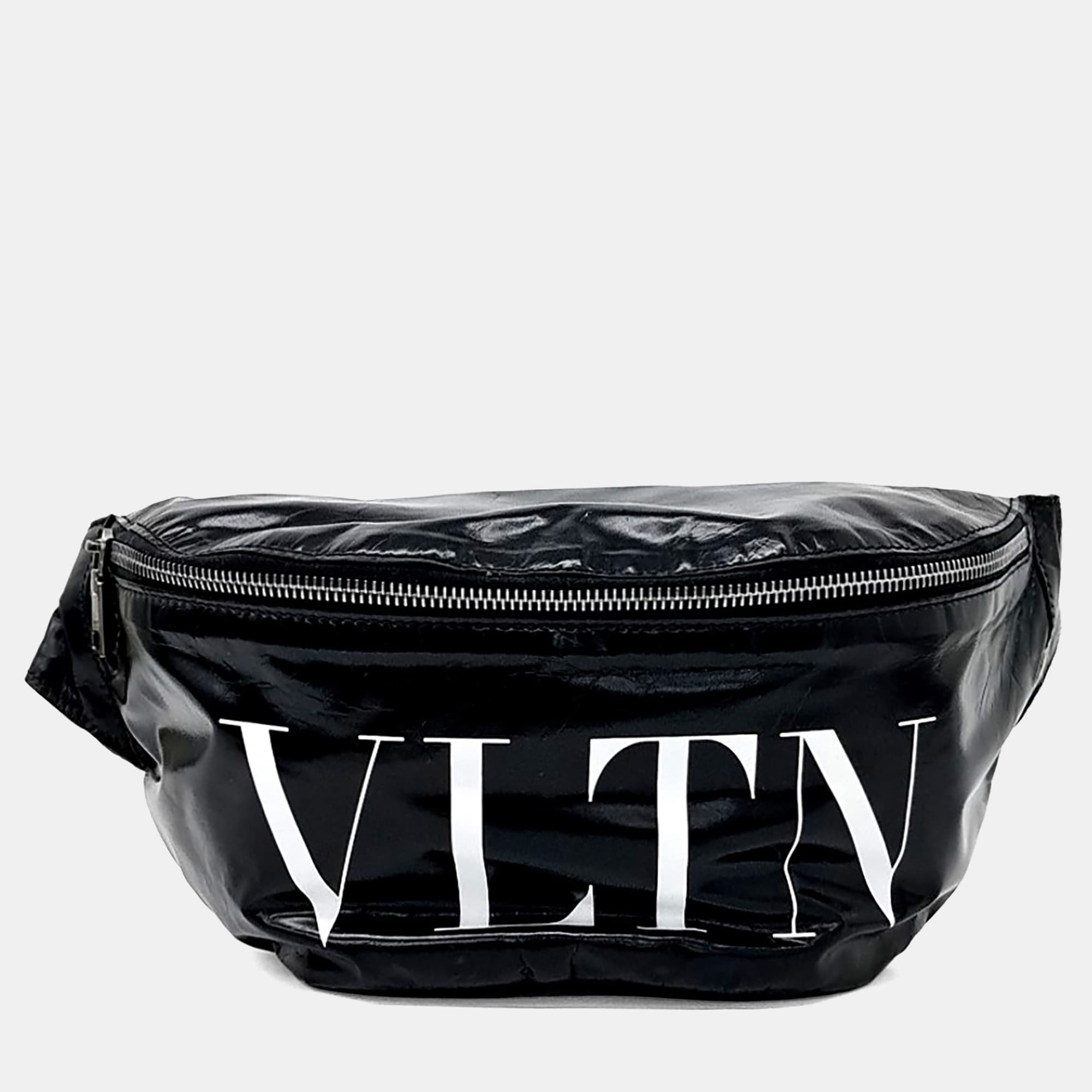 Valentino Black Leather hip sack