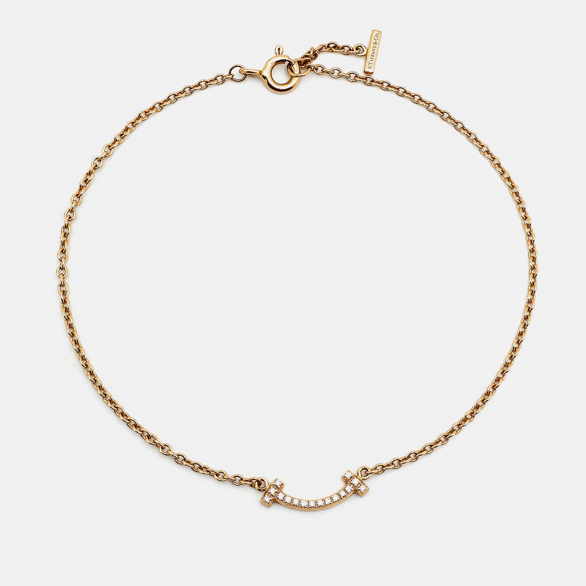 Tiffany & Co. Tiffany T Smile Diamonds 18k Yellow Gold Small Bracelet