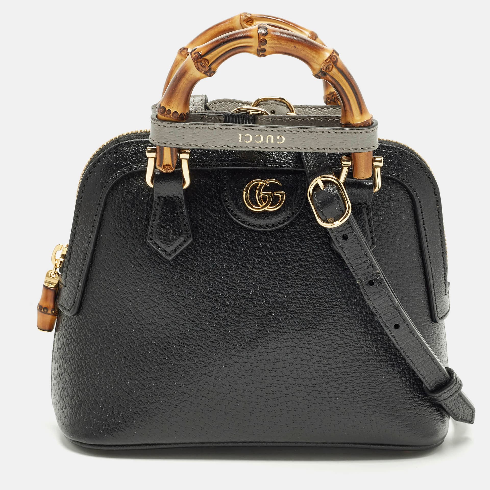 Gucci Bamboo Diana Mini Black Leather Dome Satchel