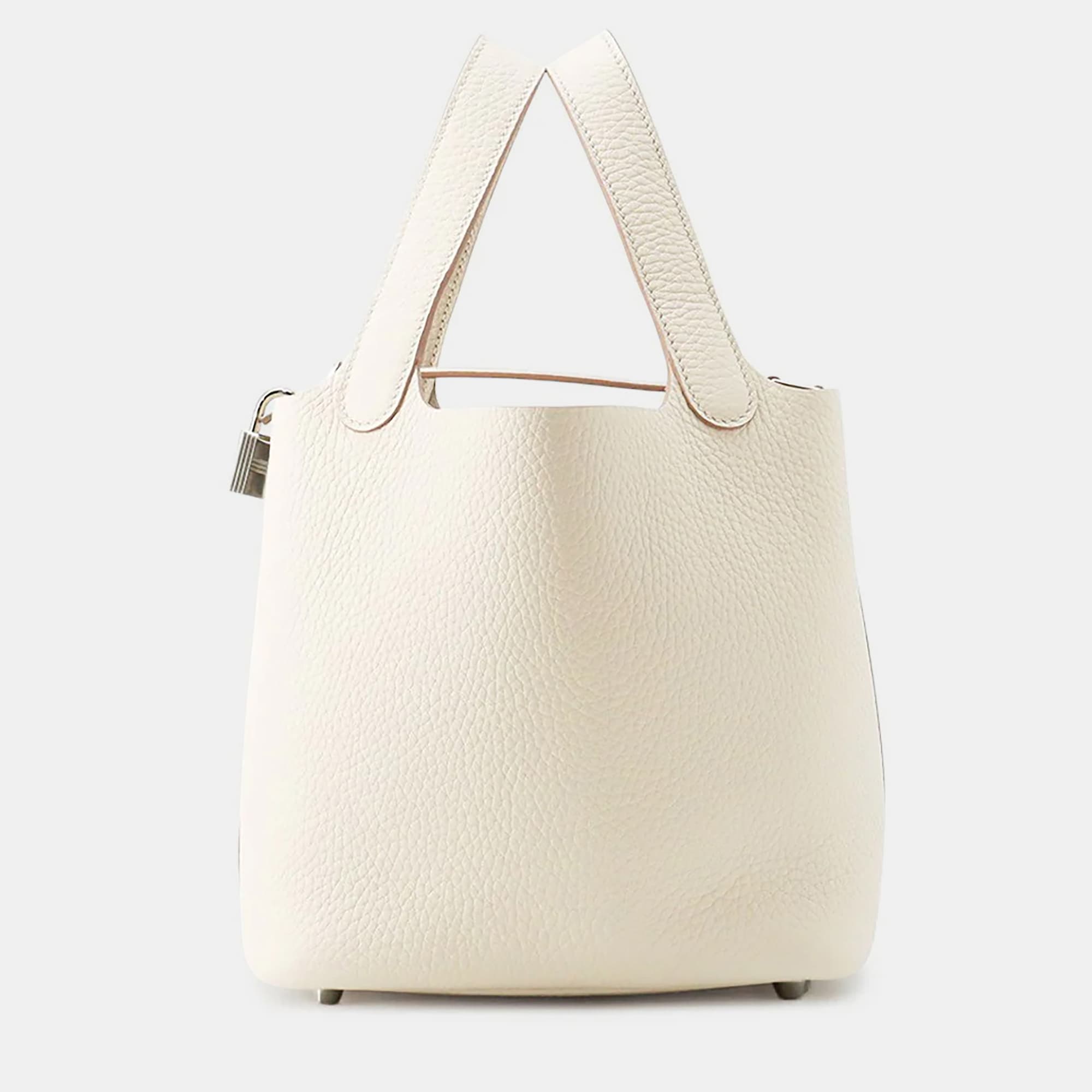 Hermes Picotin Lock PM Beton Taurillon Cl&eacute;mence Leather Shoulder Bag