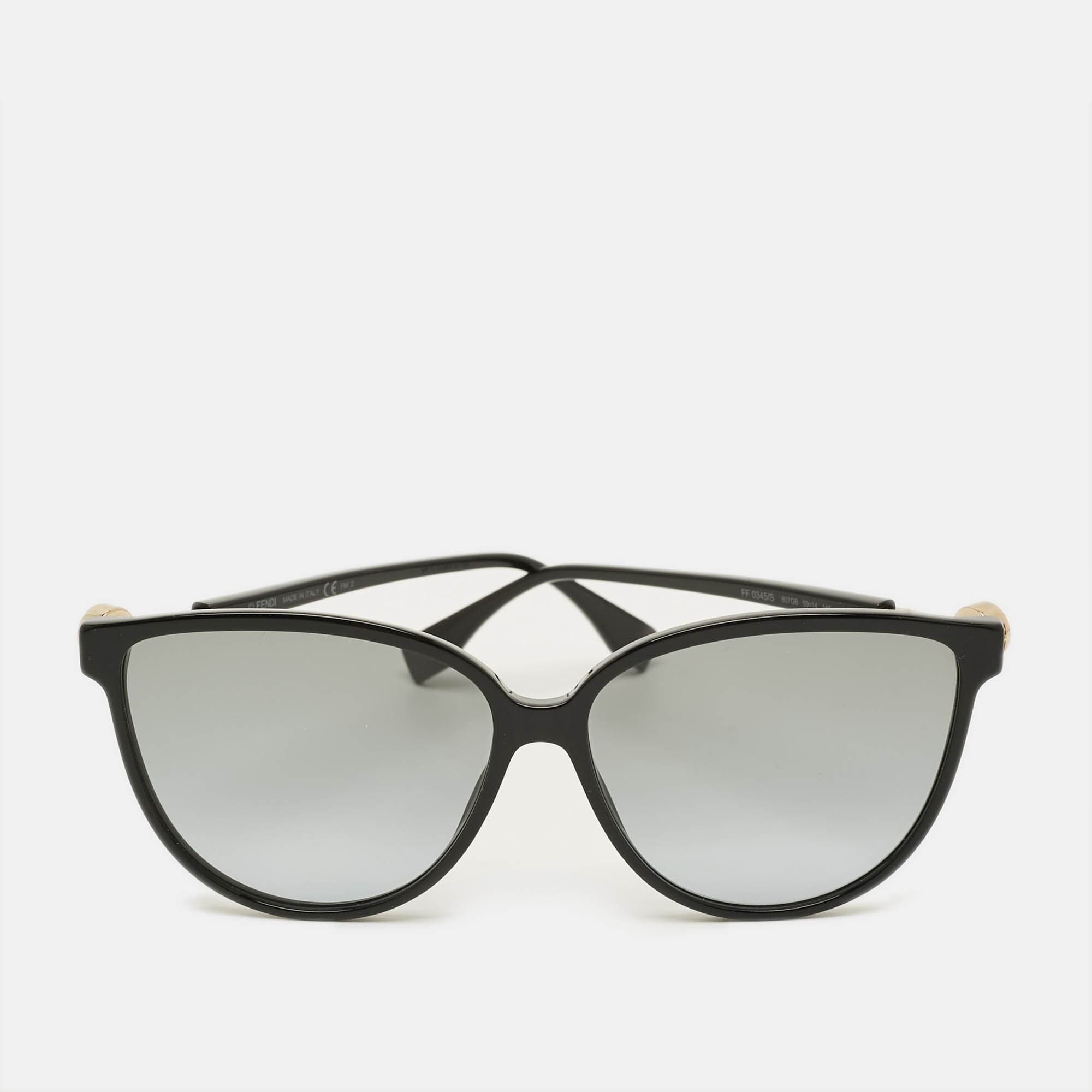 Fendi Black Gradient FF 0345/5 807GB Butterfly Frame Sunglasses