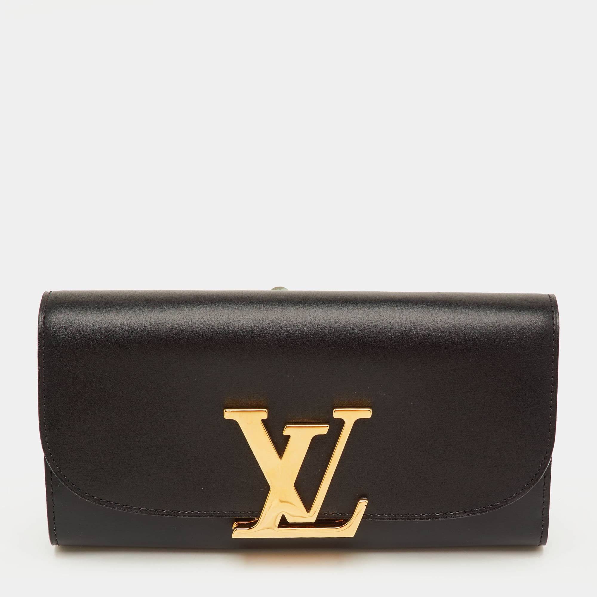 Louis Vuitton LV Vivienne Black Leather Continental Wallet