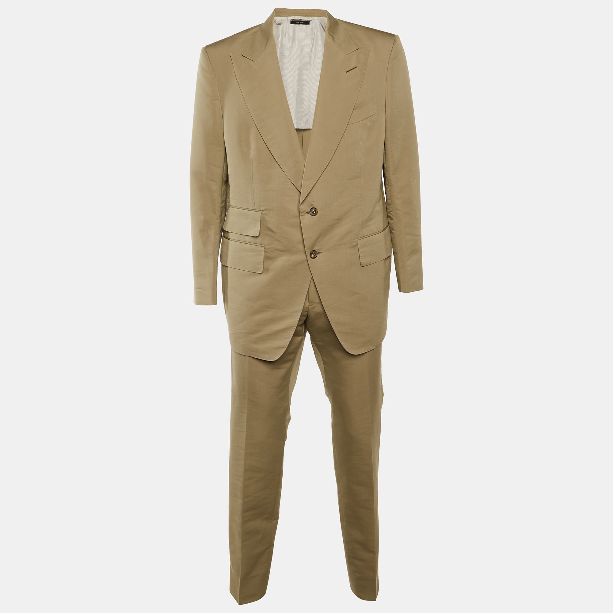 Tom Ford Beige Cotton & Silk Suit XXL