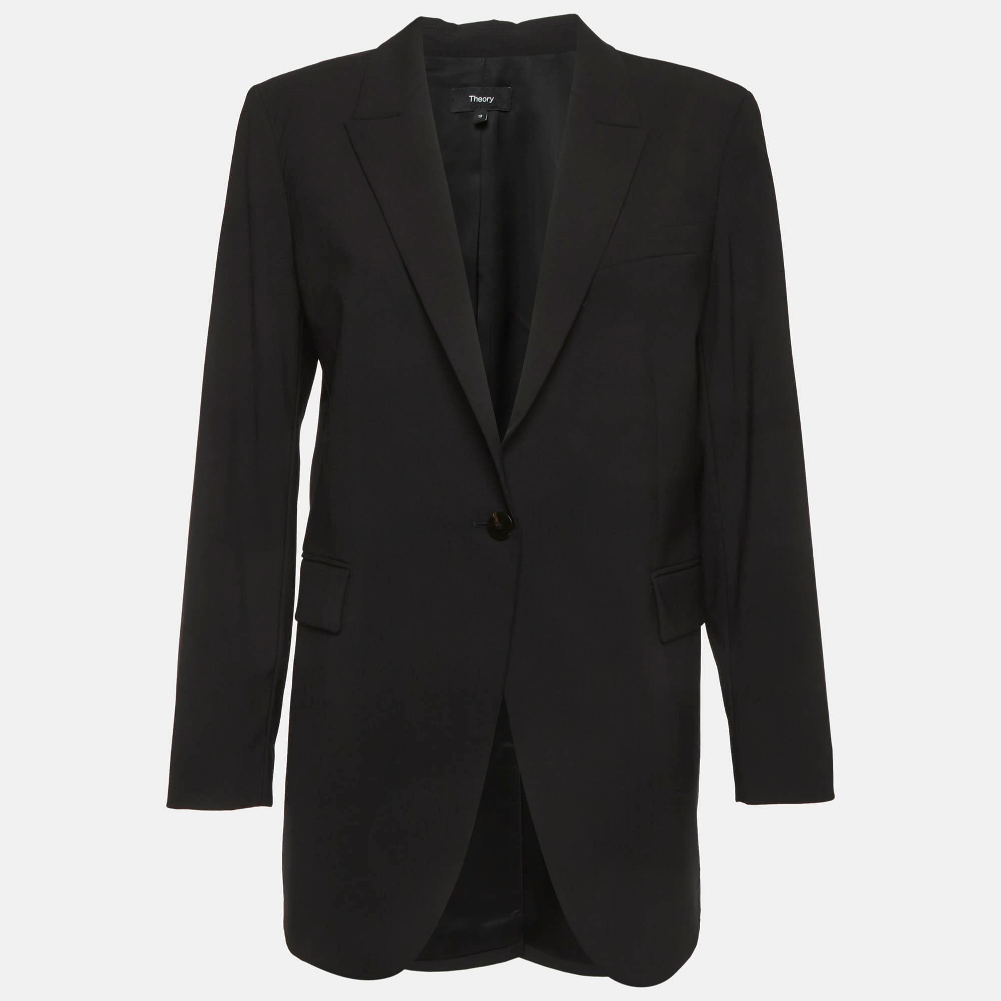 Theory Black Wool Regular Fit Blazer M