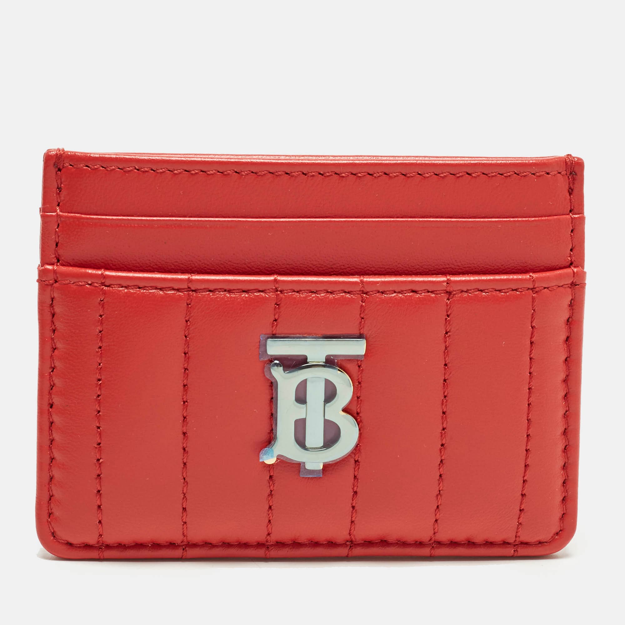 Burberry Lola Red Quilted Leather Card Holder