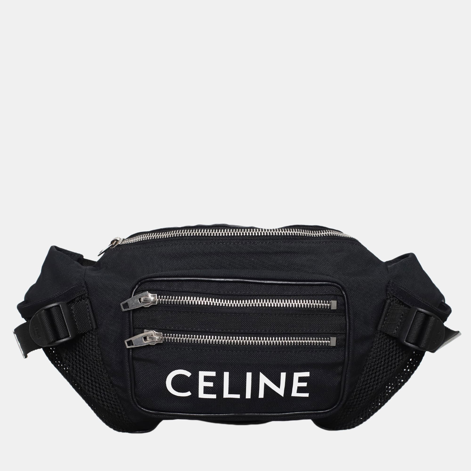 Celine Black Nylon Zipped Trekking Belt Bag
