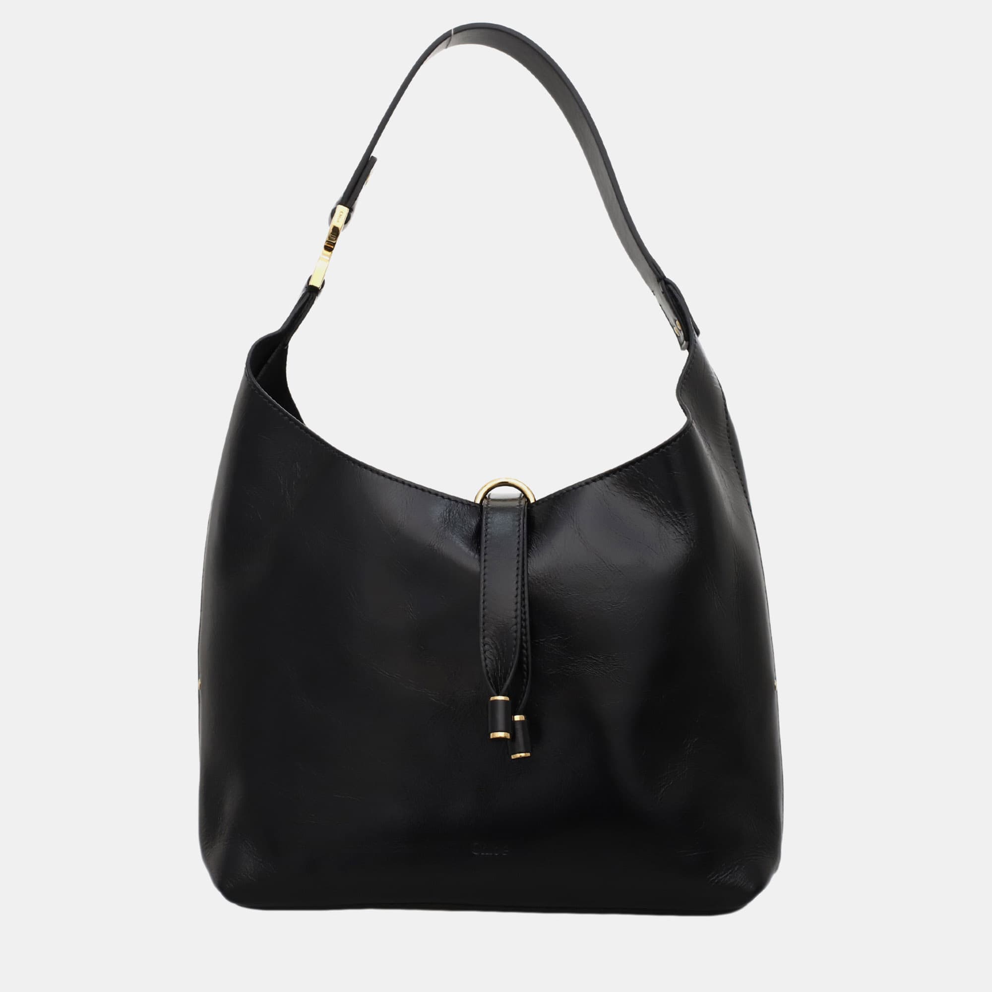 Chloe Black Calf Leather Marcie Small Hobo Bag