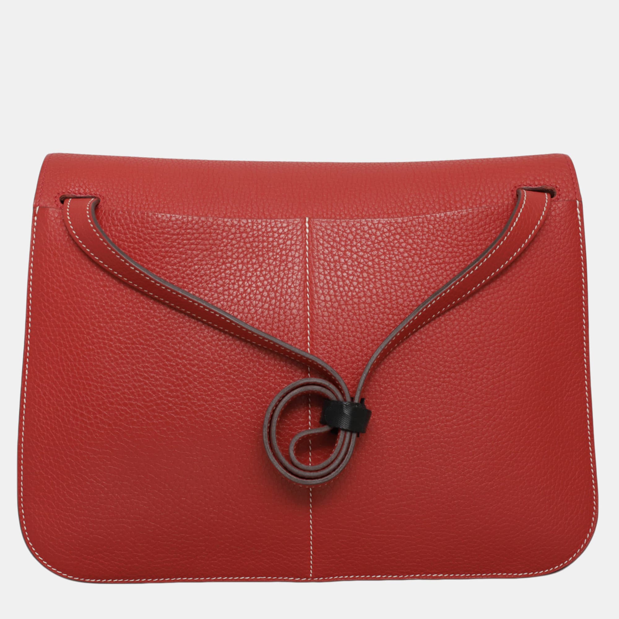 Hermes Halzan 31 Red Leather Bag