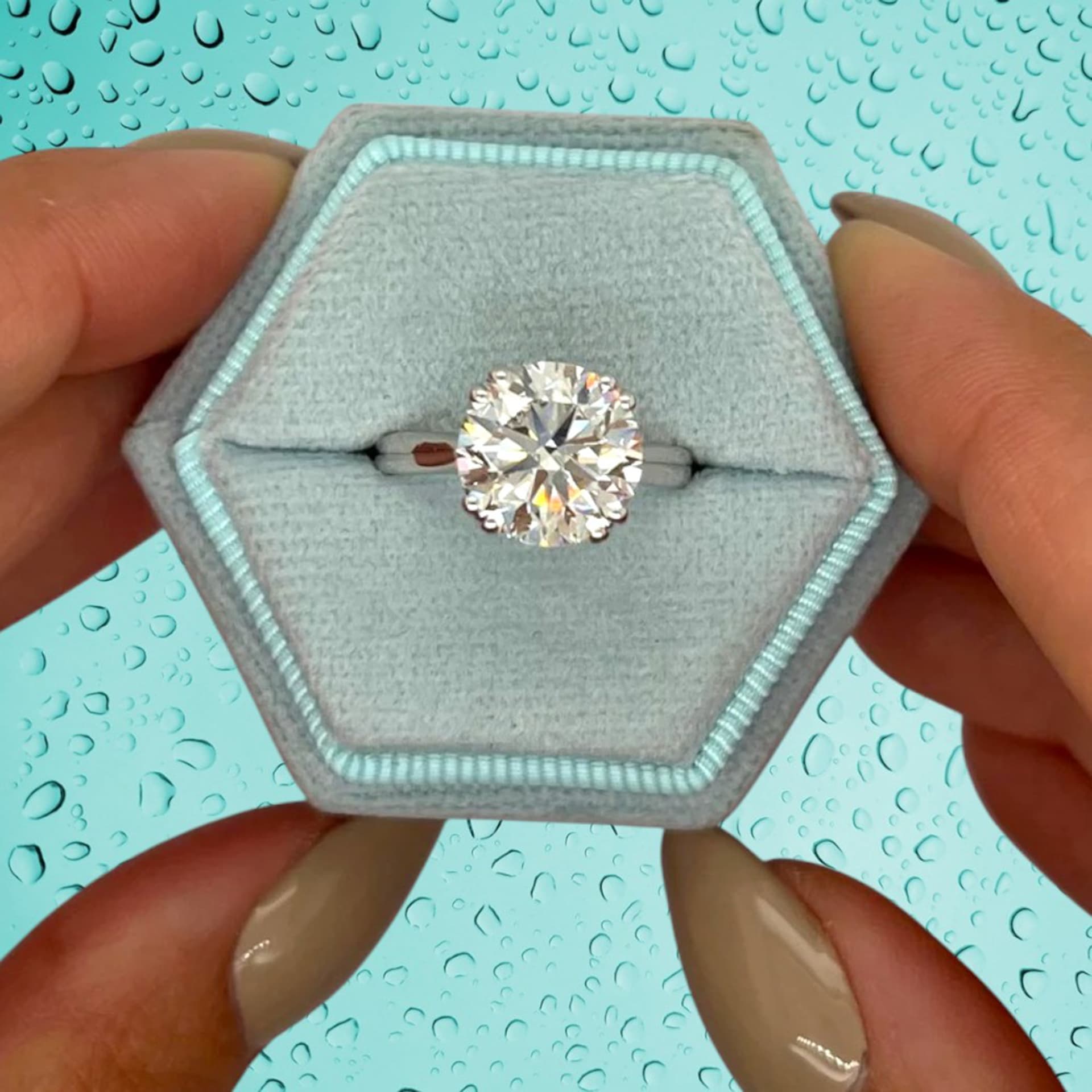 3 cts Round Lab Grown Diamond 14k White Gold Ring Size 7