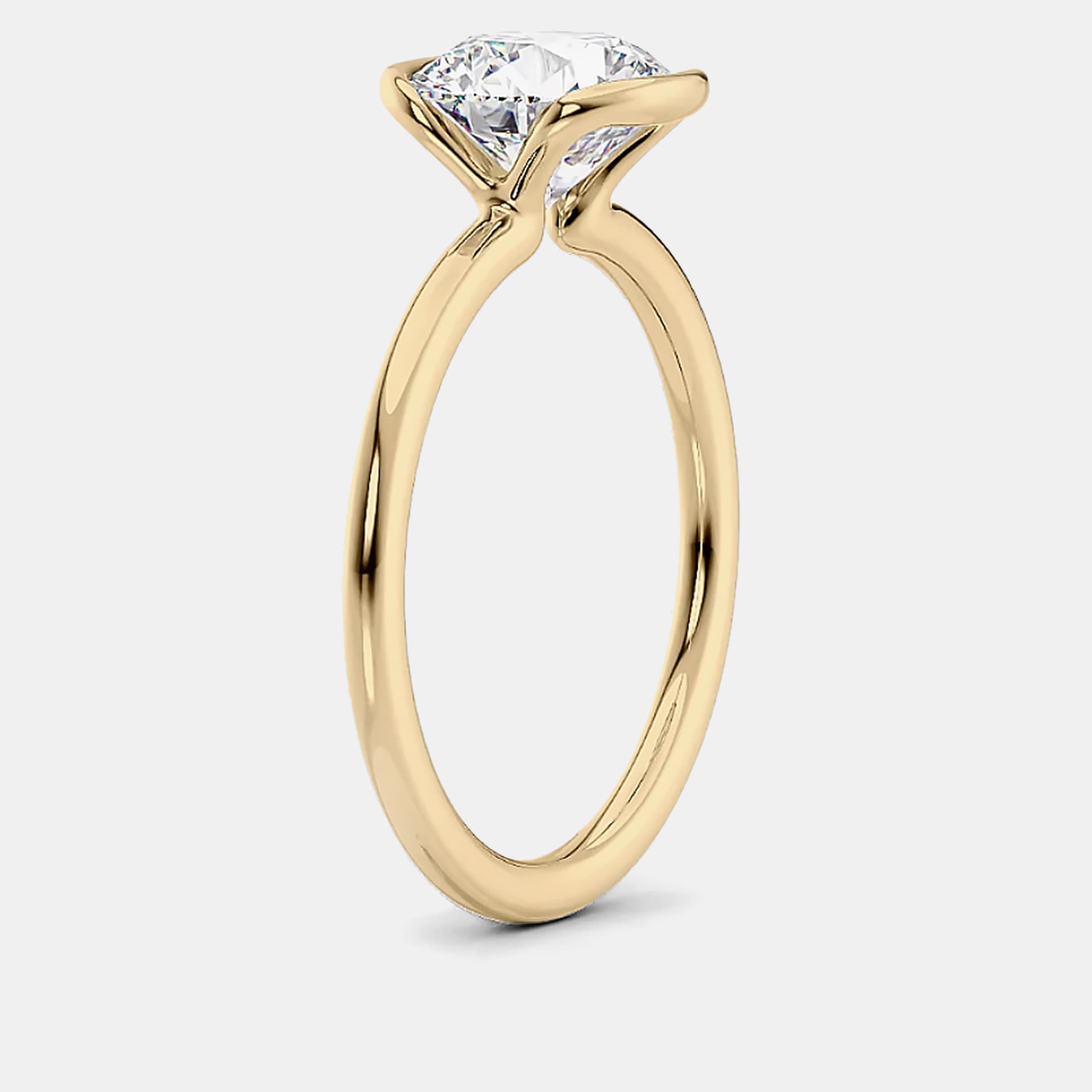 2 cts Lab Grown Emerald Diamond 14k Yellow Gold Engagement Ring Size 52