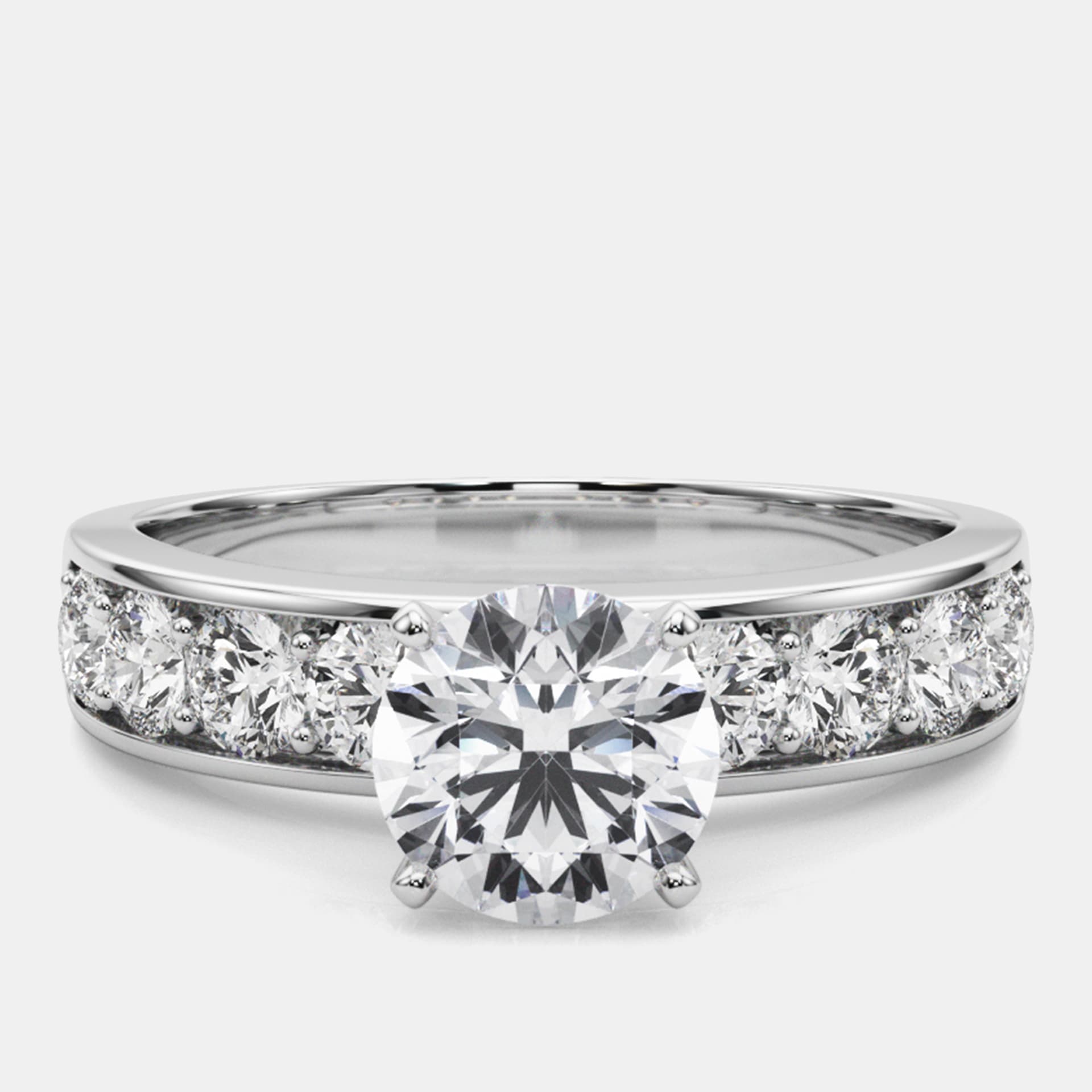 1.8 cts Round Lab Grown Diamond 14k White Gold Engagement Ring Size 52