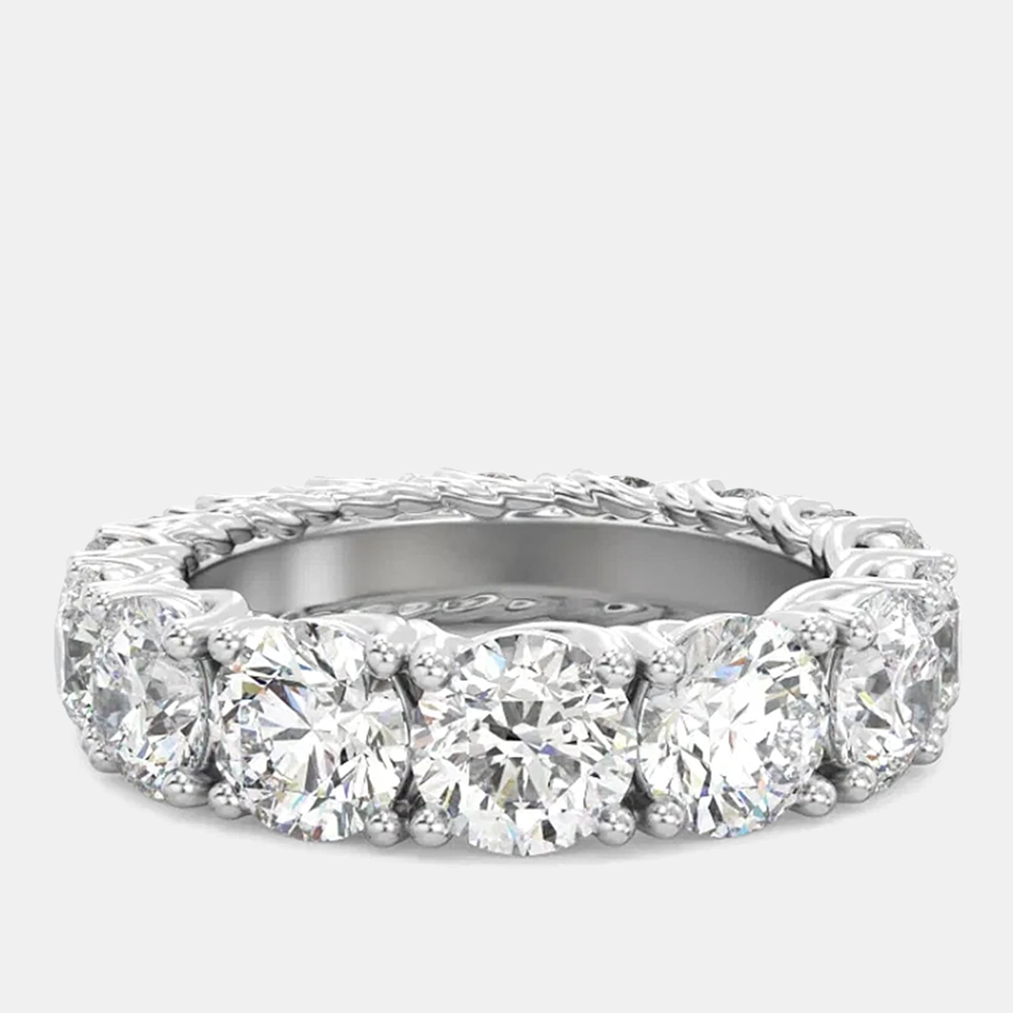 6 cts Round Lab Grown Diamond 18k White Gold Wedding Eternity Band Size 52